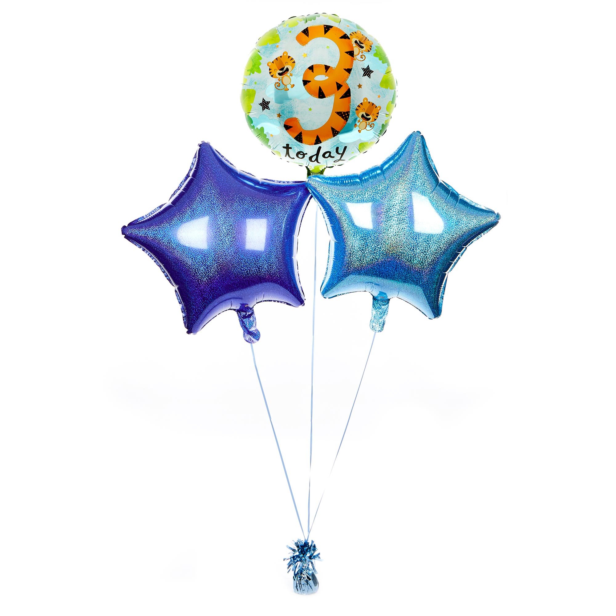 Tiger 3rd Birthday Balloon Bouquet - DELIVERED INFLATED!