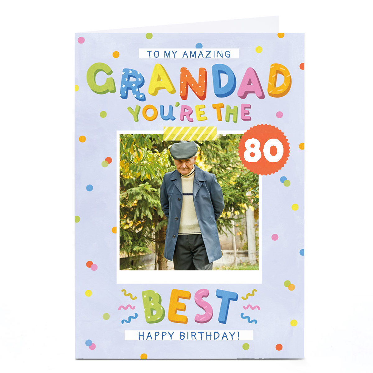 Photo Lemon & Sugar Birthday Card - You're the Best Grandad, Editable Age