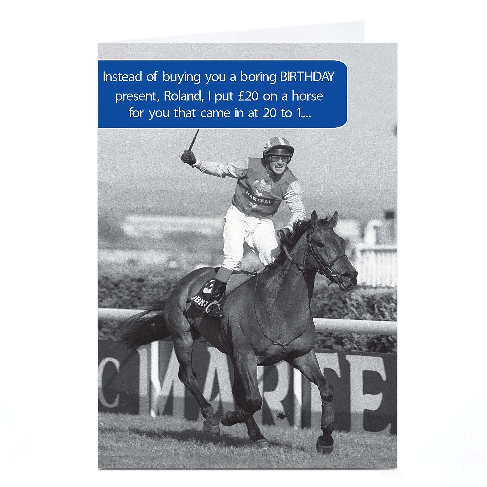 Personalised Birthday Card - 20 To 1 Horse