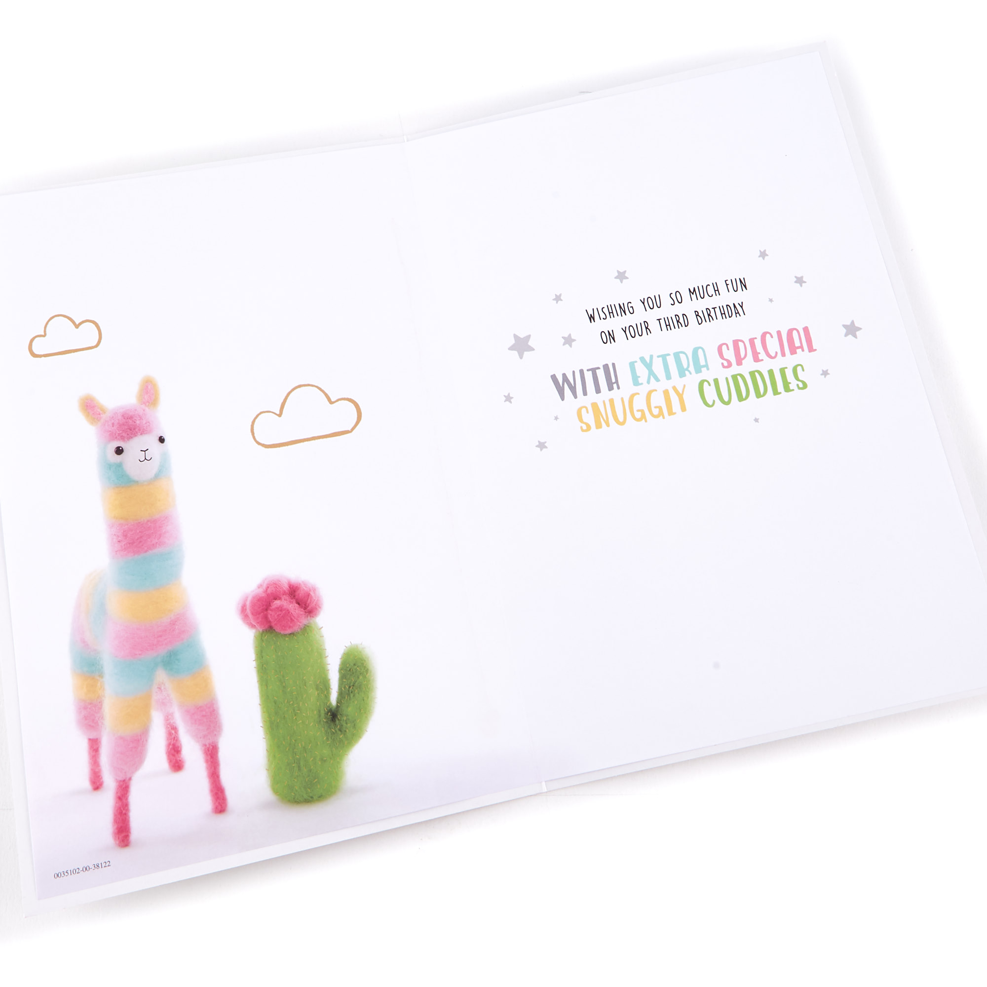 3rd Birthday Card - Felted Llama