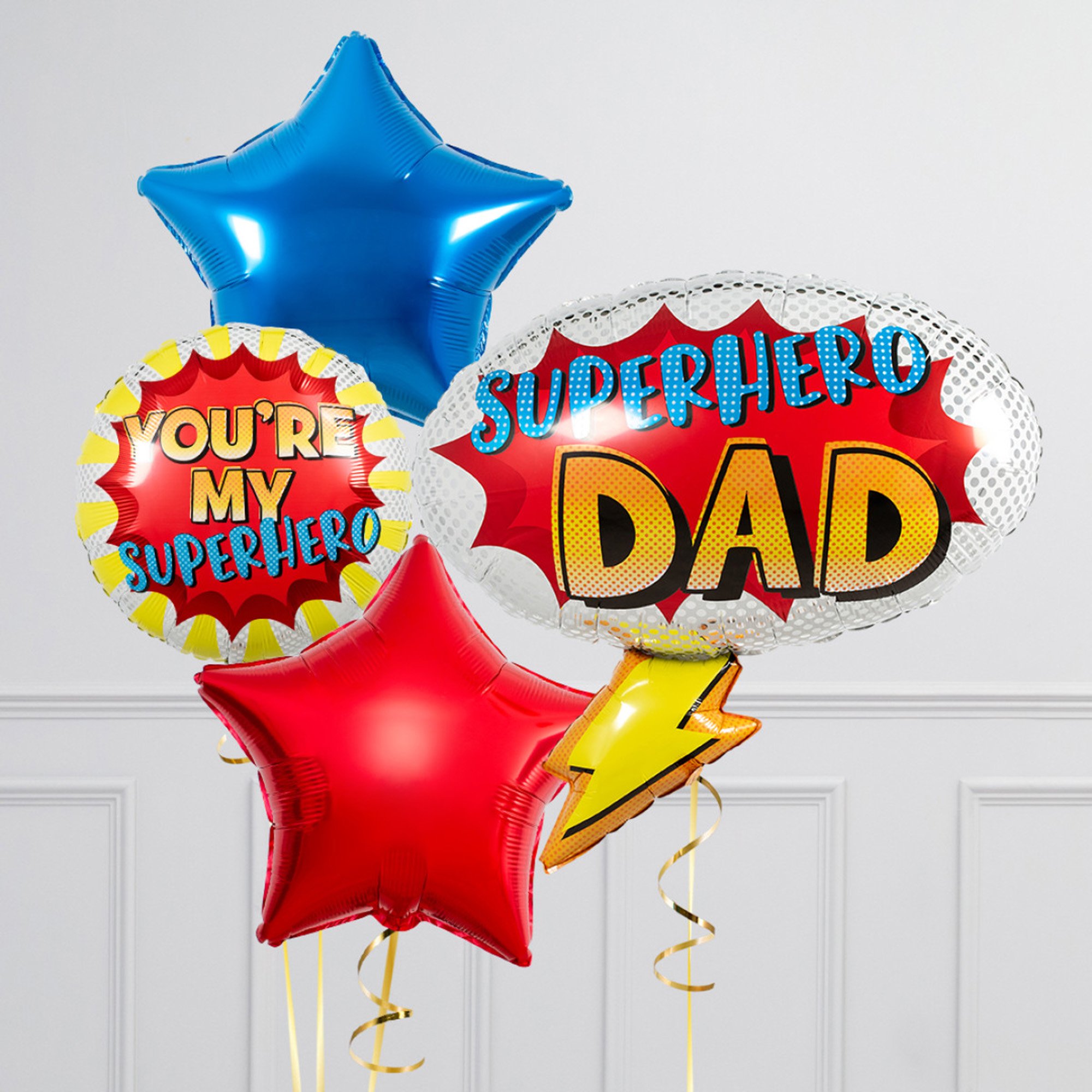 Superhero Dad Balloon Package - Delivered Inflated!