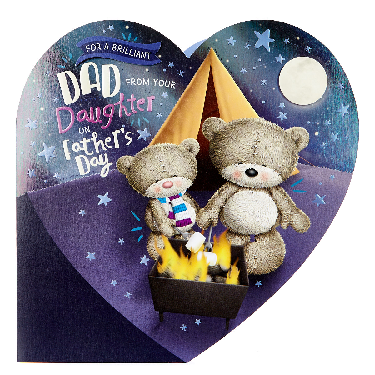 Exquisite Collection Father's Day Card - Dad From Daughter, Hugs Bear