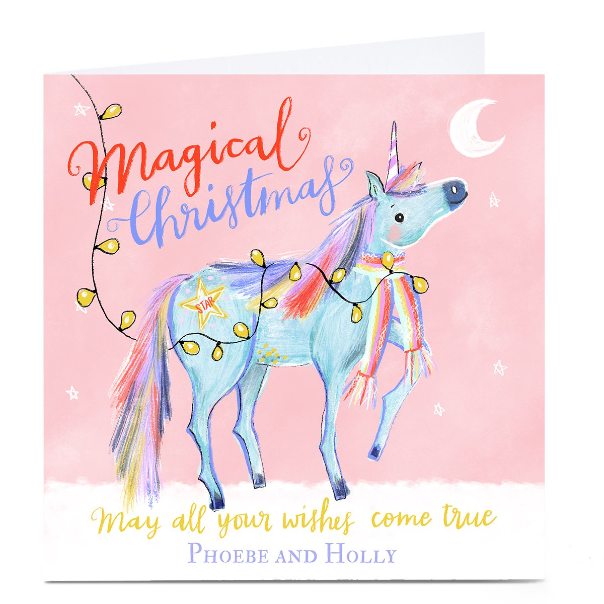 Personalised Emma Valenghi Christmas Card  - Unicorn
