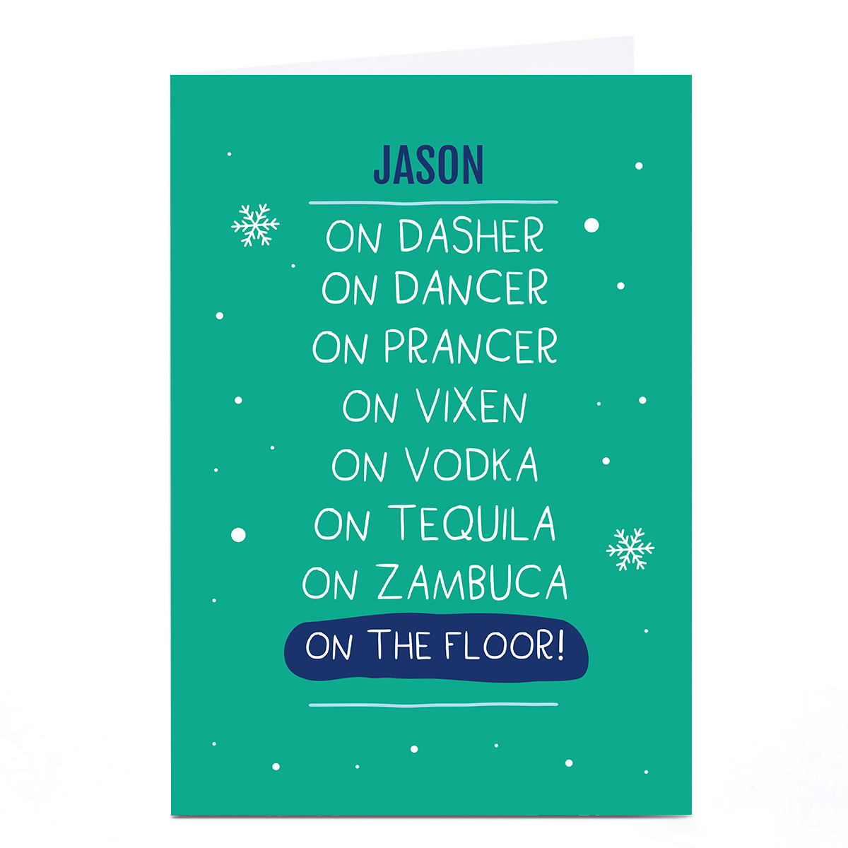 Personalised Smiley Happy People Christmas Card - On The Floor