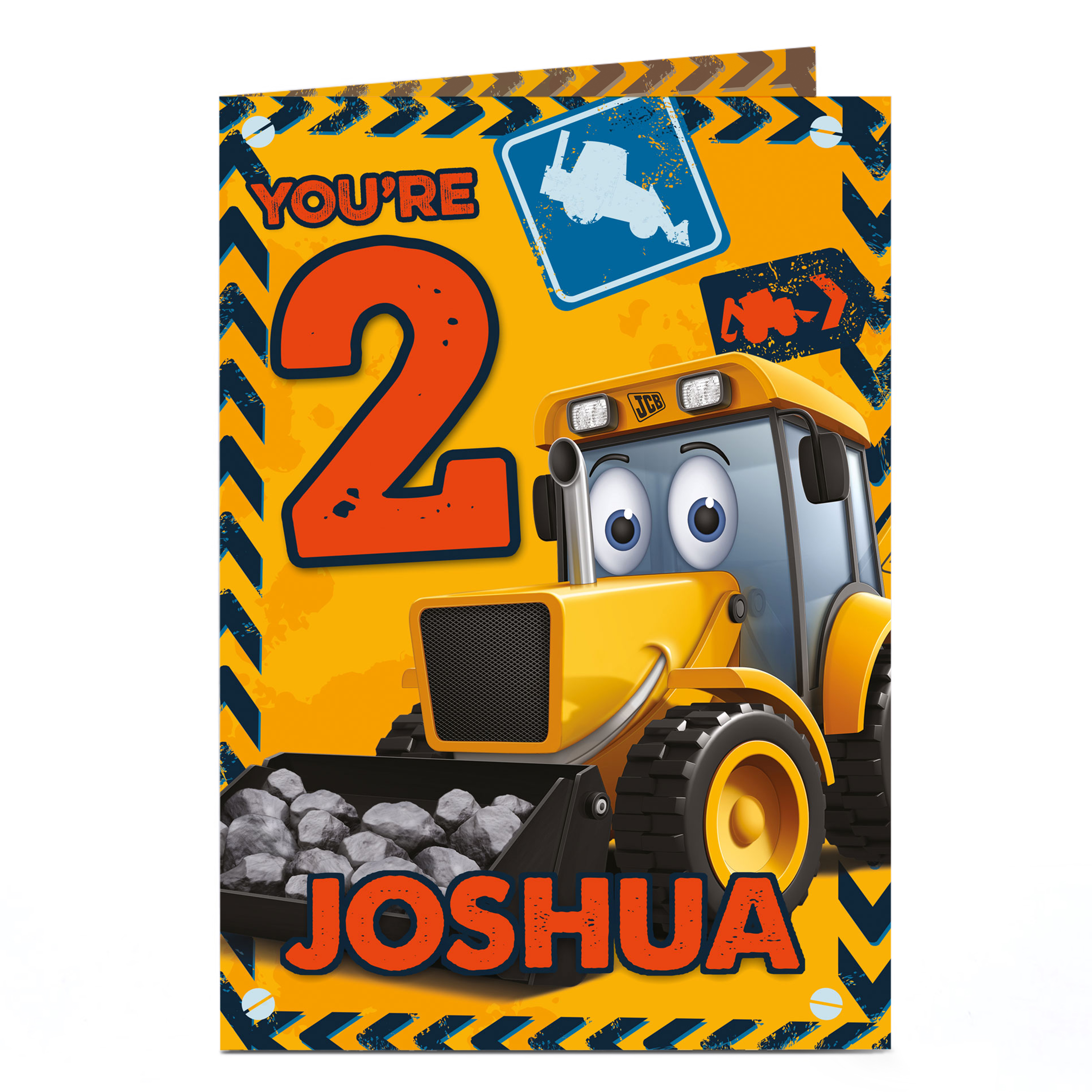Personalised 2nd Birthday Card - My First JCB