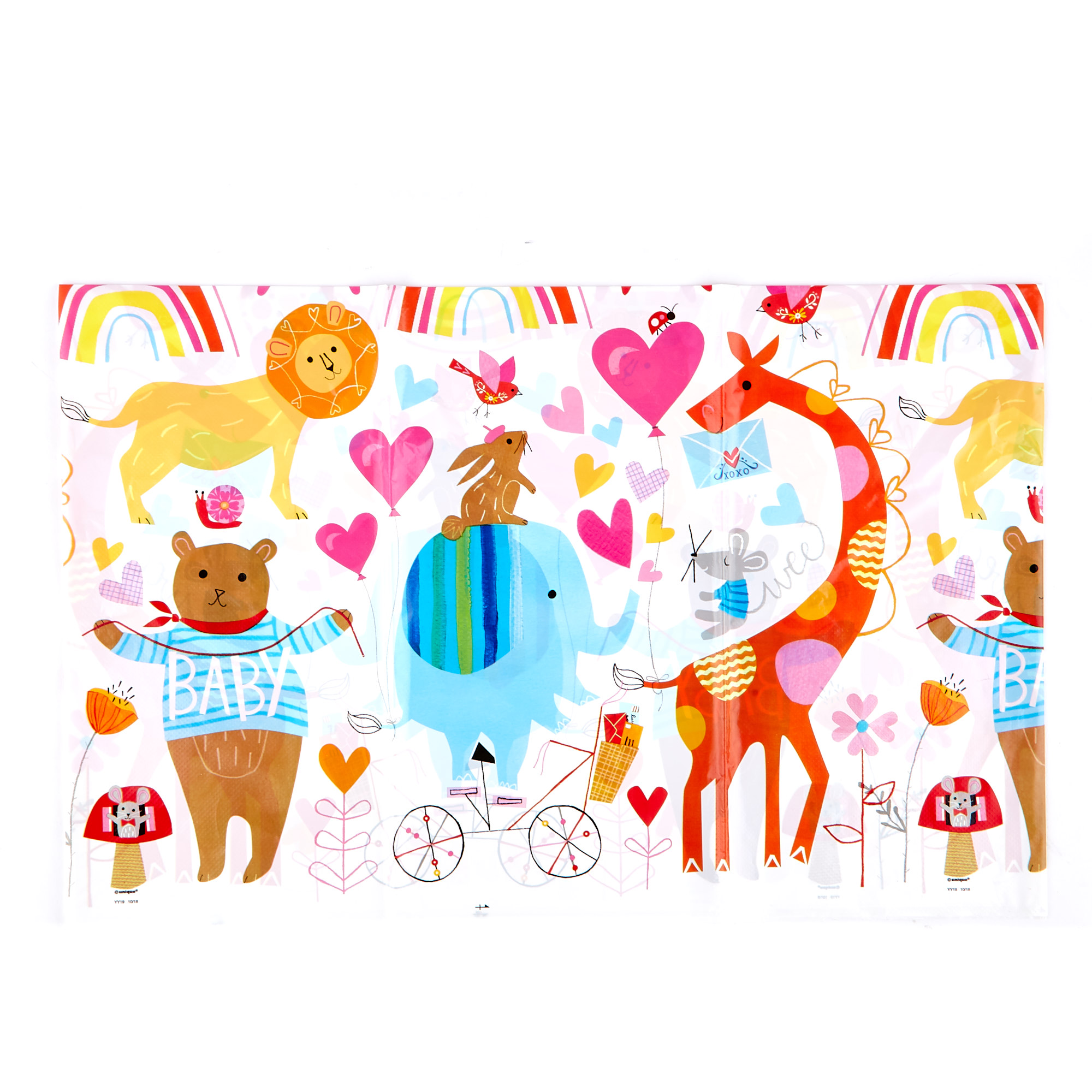 Zoo Baby Party Tableware & Decorations Bundle - 16 Guests