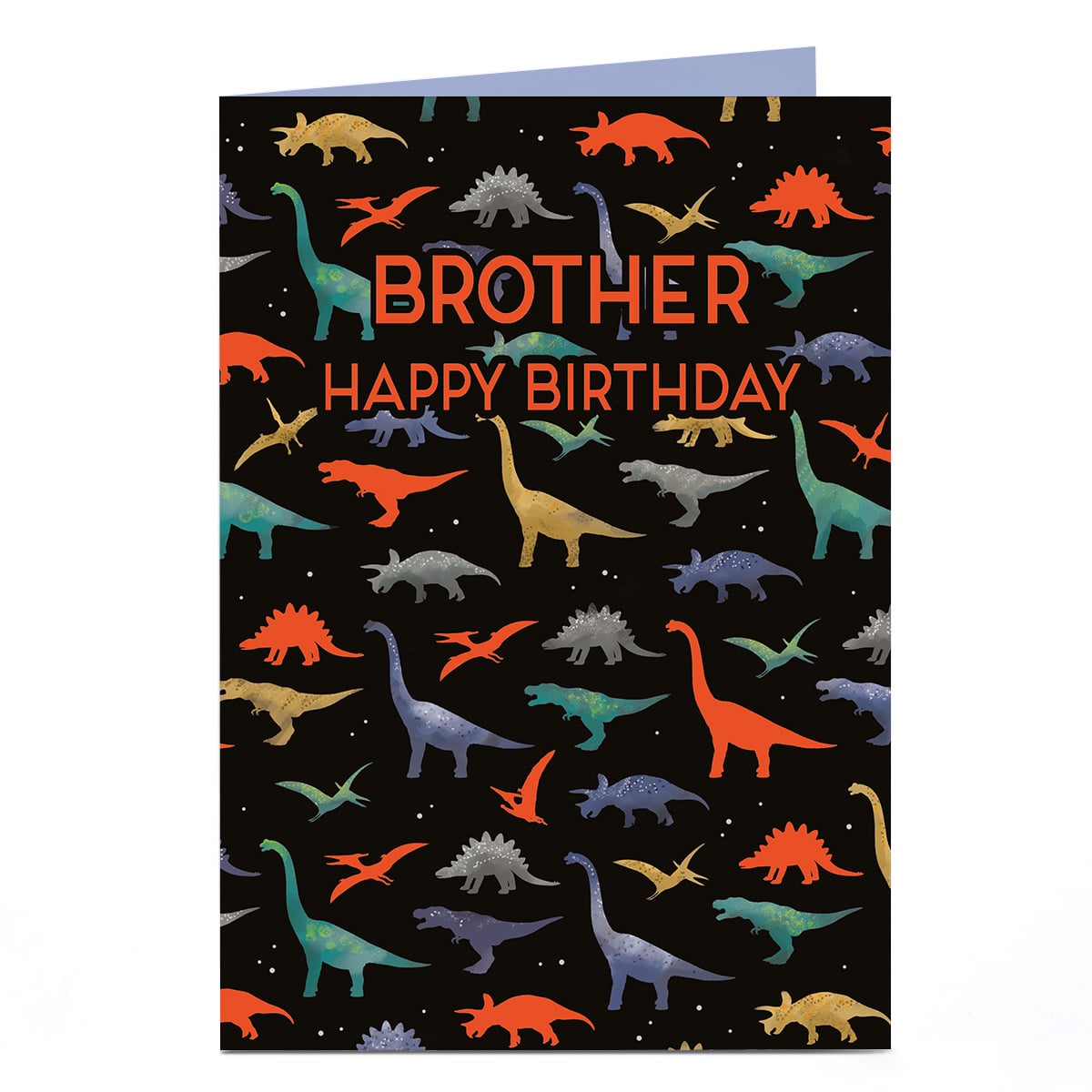 Birthday Card - Orange Dinosaurs, Brother