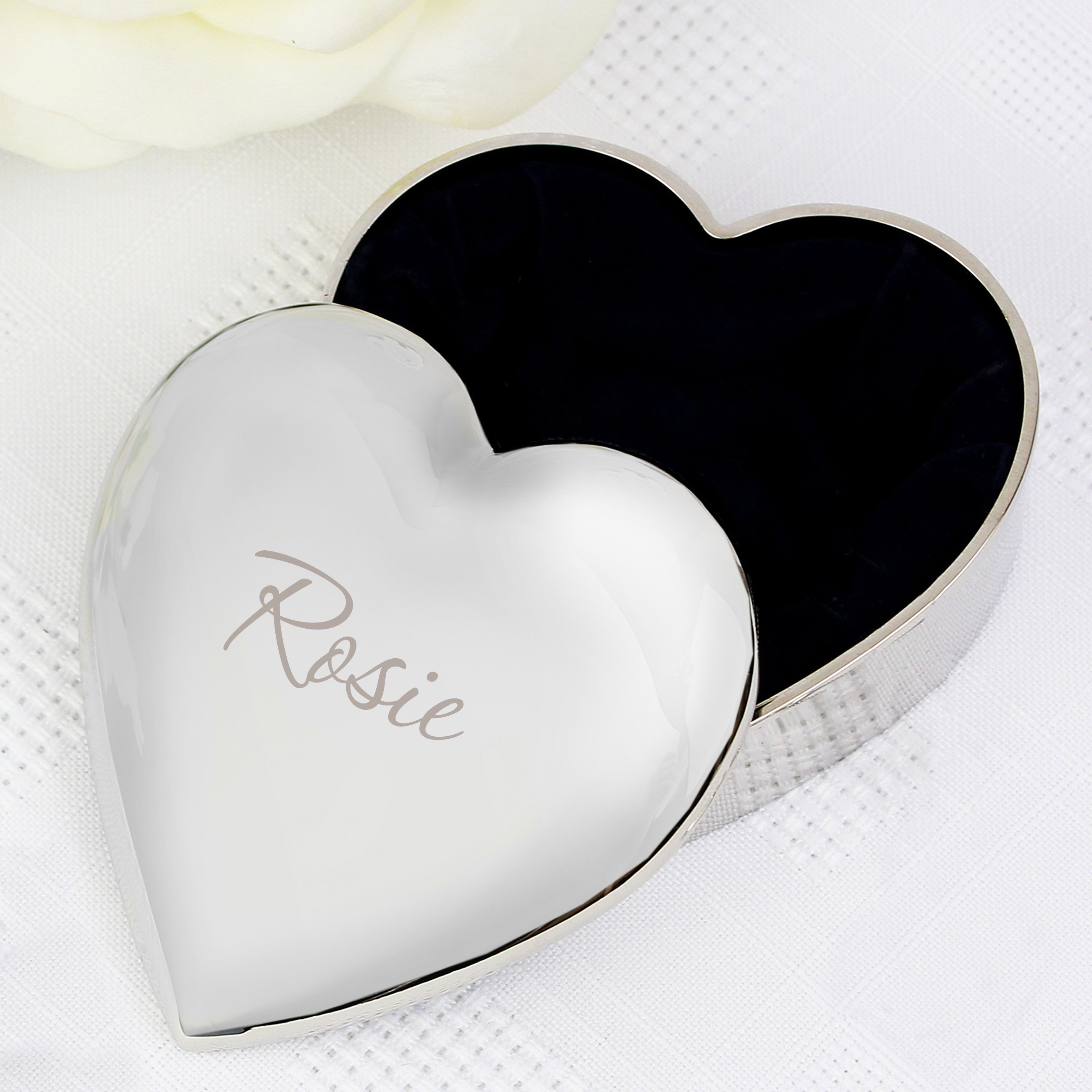 Personalised Heart Shaped Trinket Box - Any Name