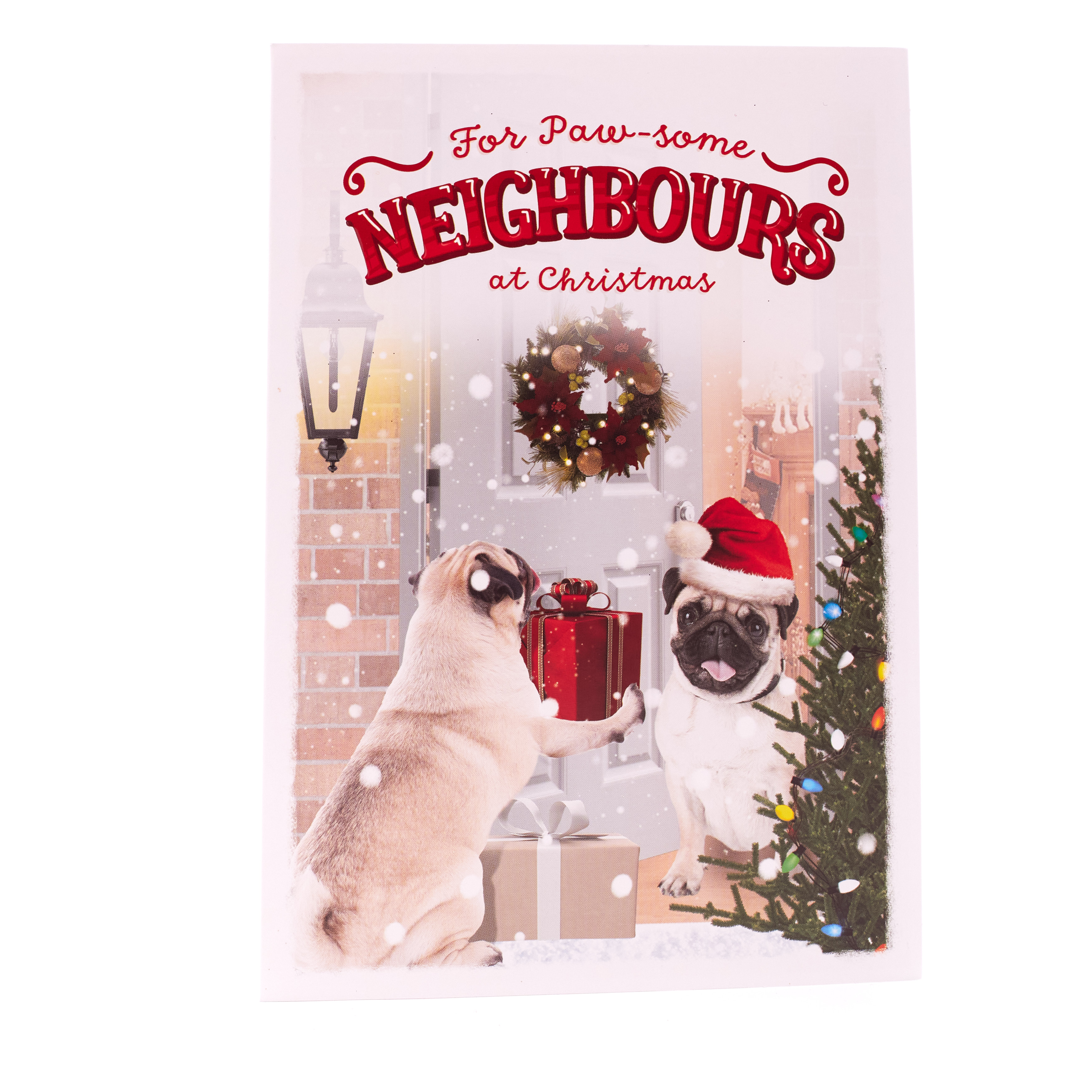 Christmas Card - For Paw-Some Neighbours At Christmas