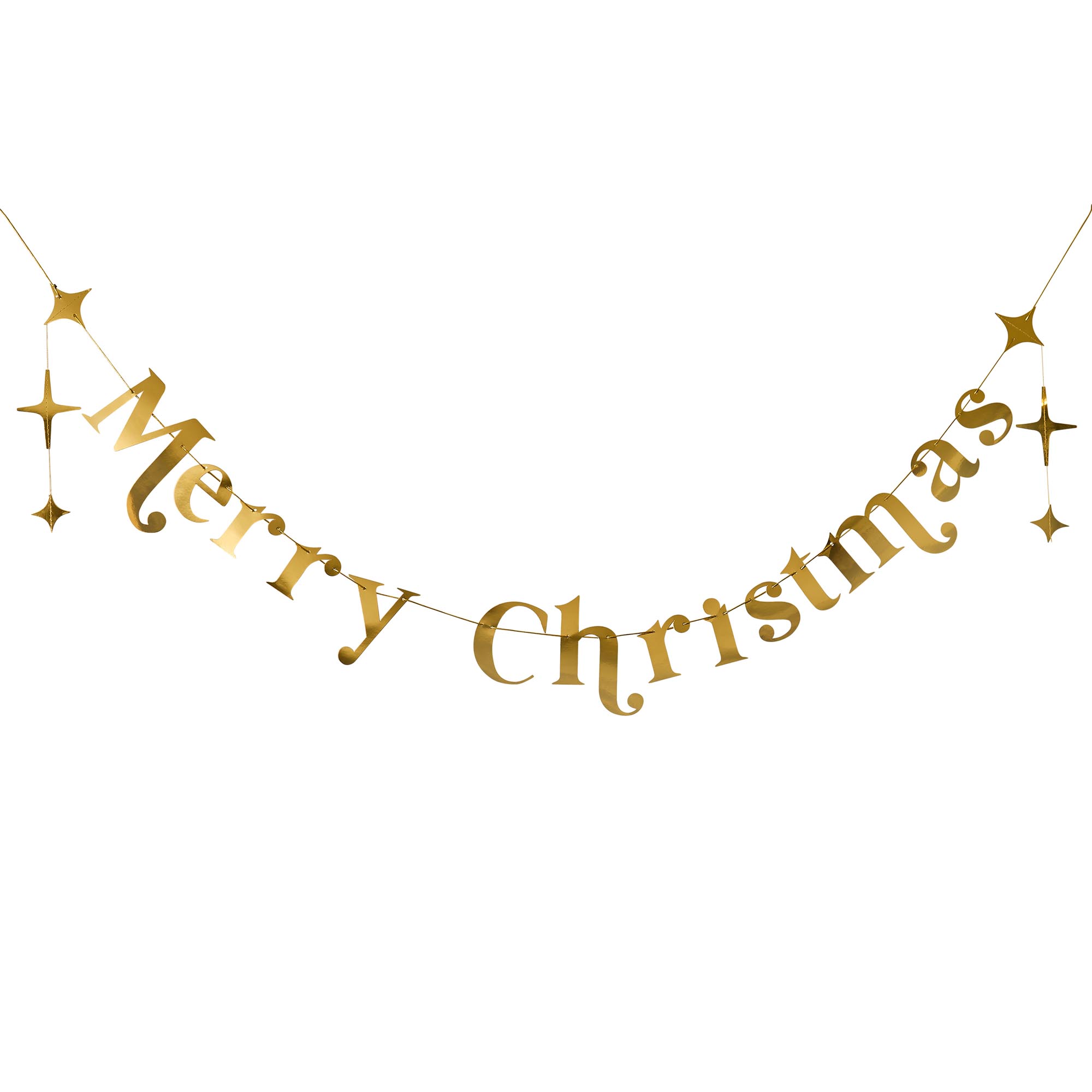 Gold Merry Christmas Card Banner