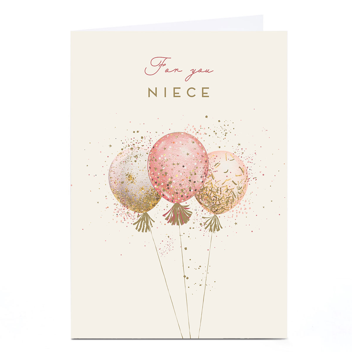 Personalised Birthday Card - Confetti and Sparkle Balloons, Niece