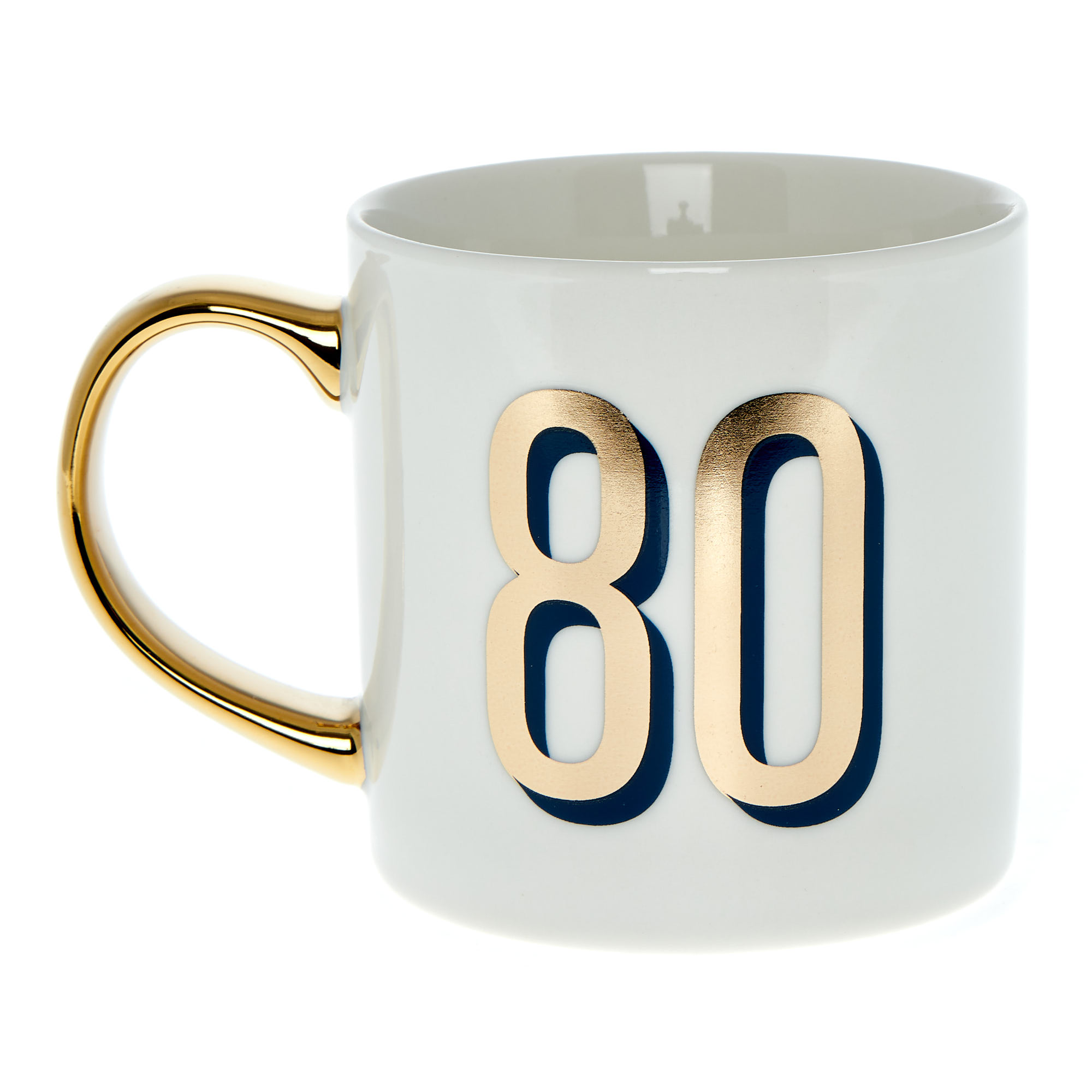 Blue & Gold 80th Birthday Mug