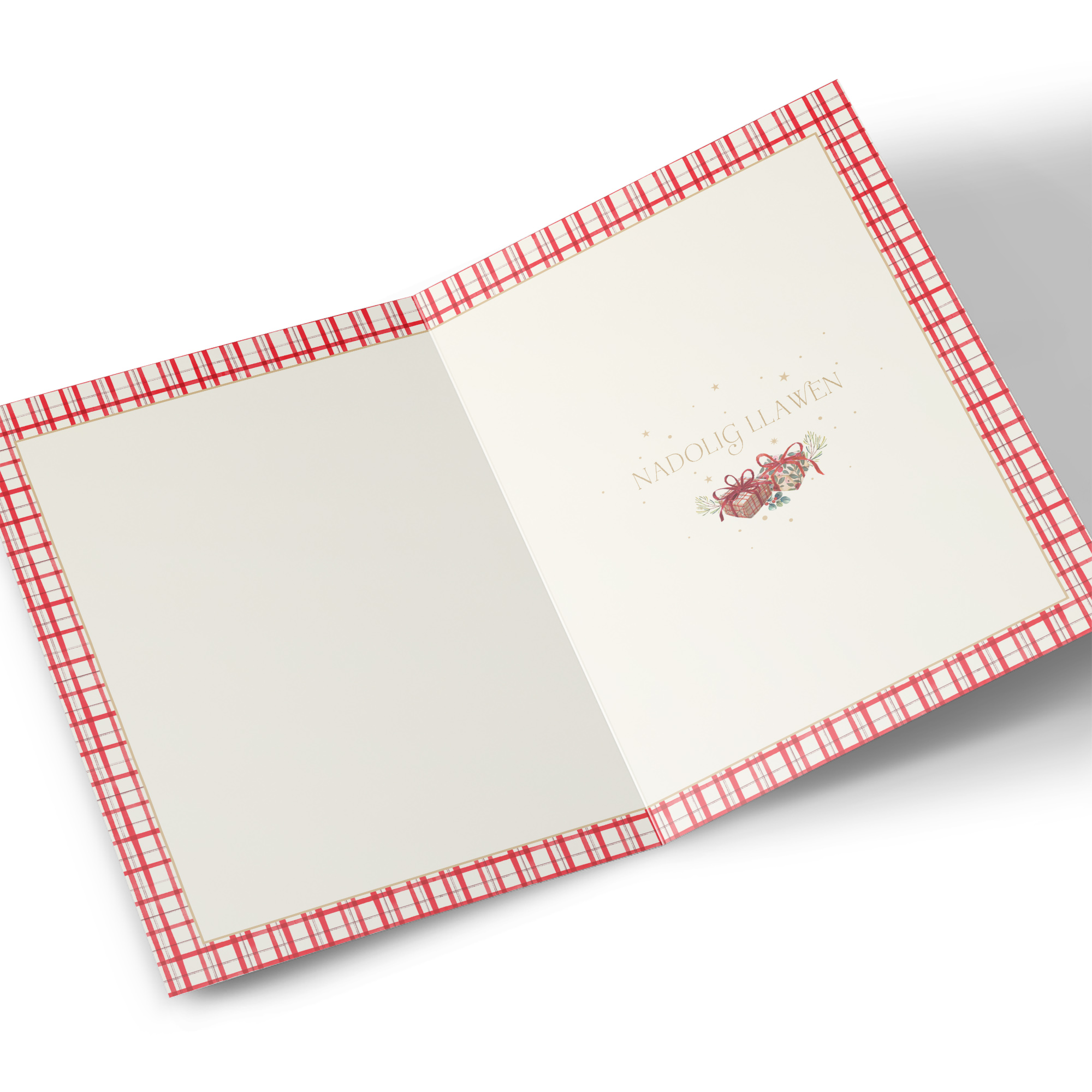 Welsh Christmas Card - Festive Red Door