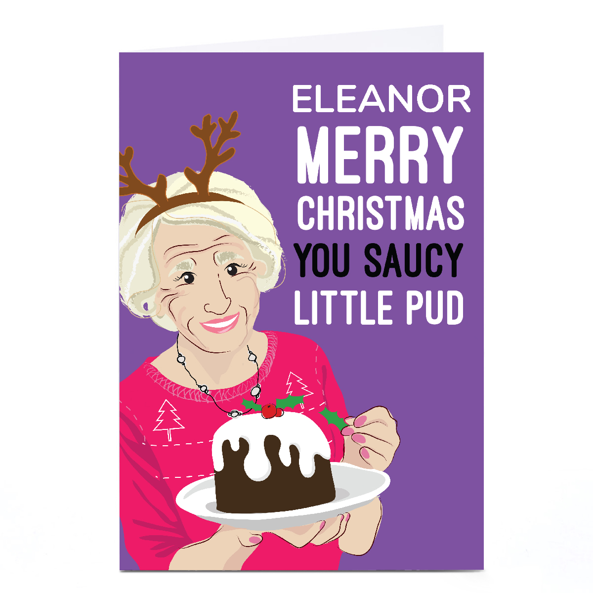 Personalised Quitting Hollywood Christmas Card - Saucy Little Pud