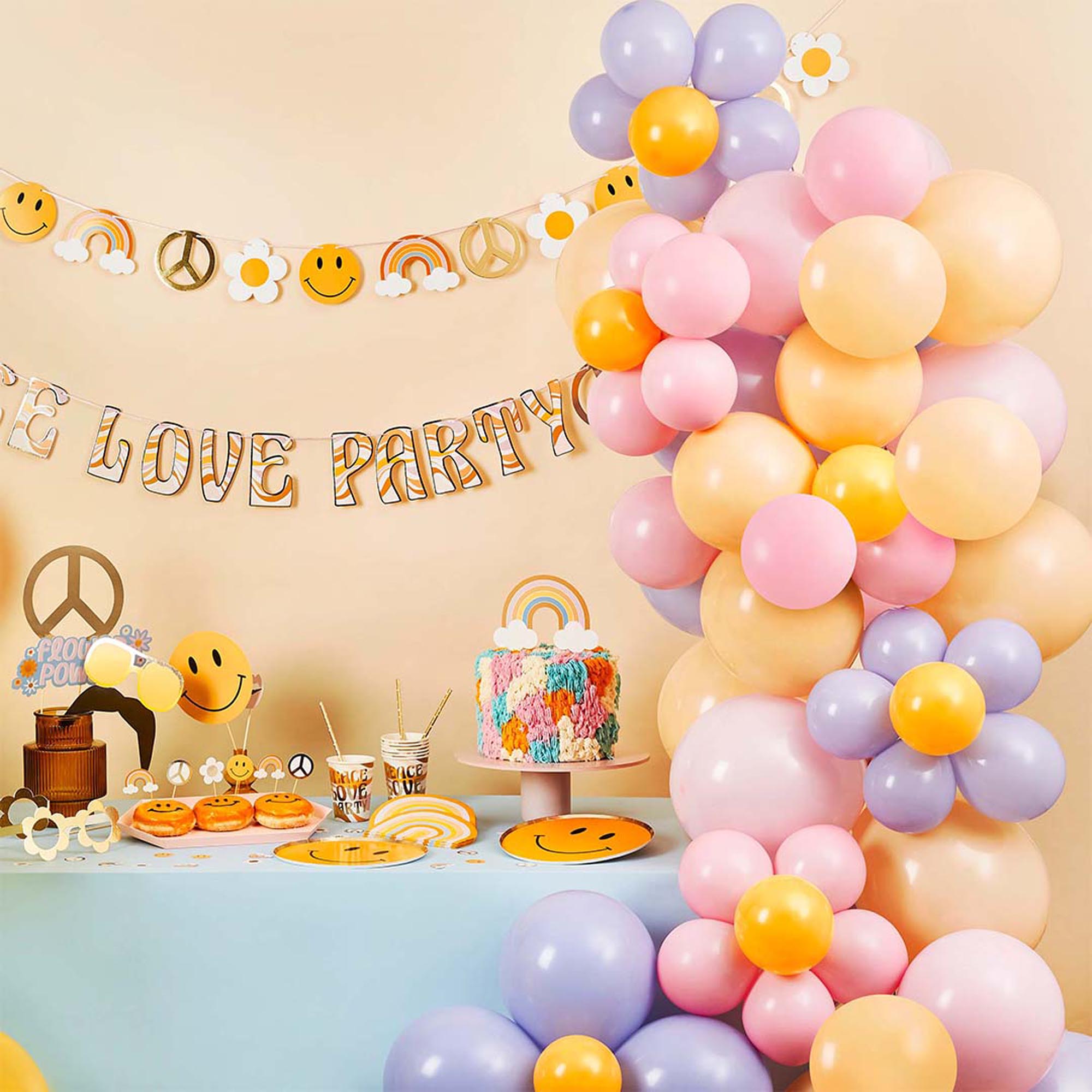 Flower Power Balloon Arch Kit - 60 Balloons