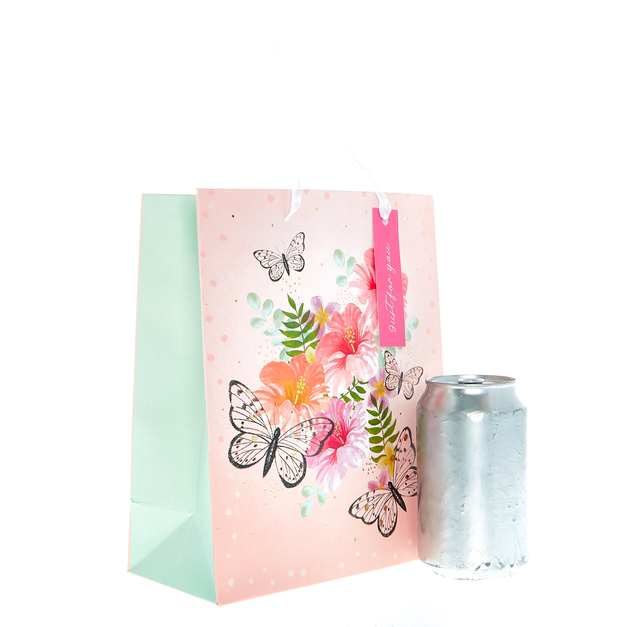 Medium Portrait Gift Bag - Butterflies & Flowers