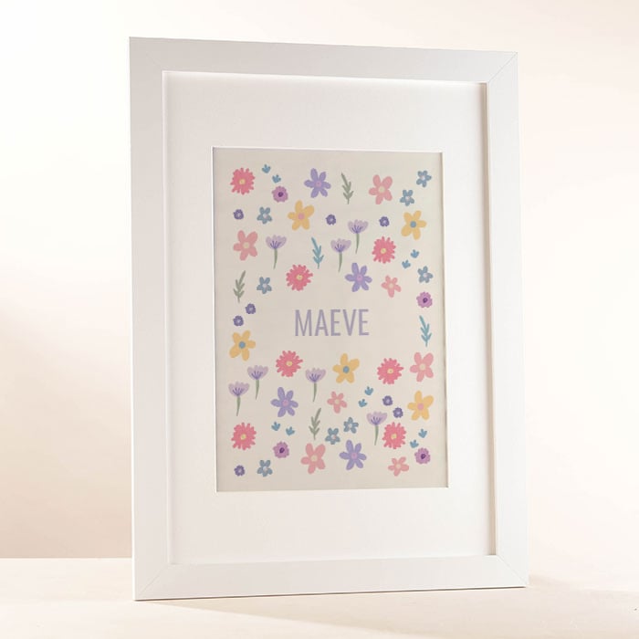 Personalised Flowers Framed Print