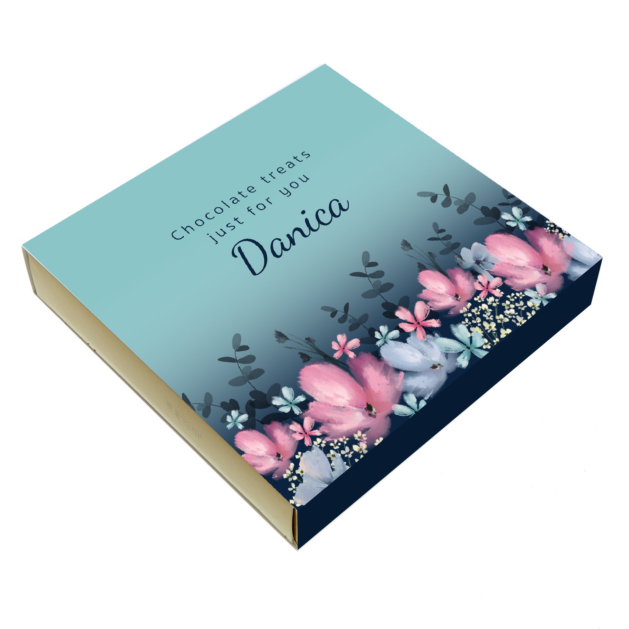 Personalised Belgian Chocolates  - Floral Chocolate Treats, Any Name