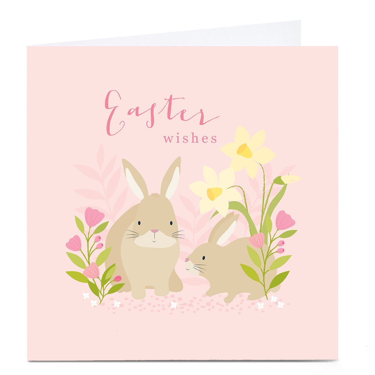 Personalised Klara Hawkins Easter Card - Pink Bunnies