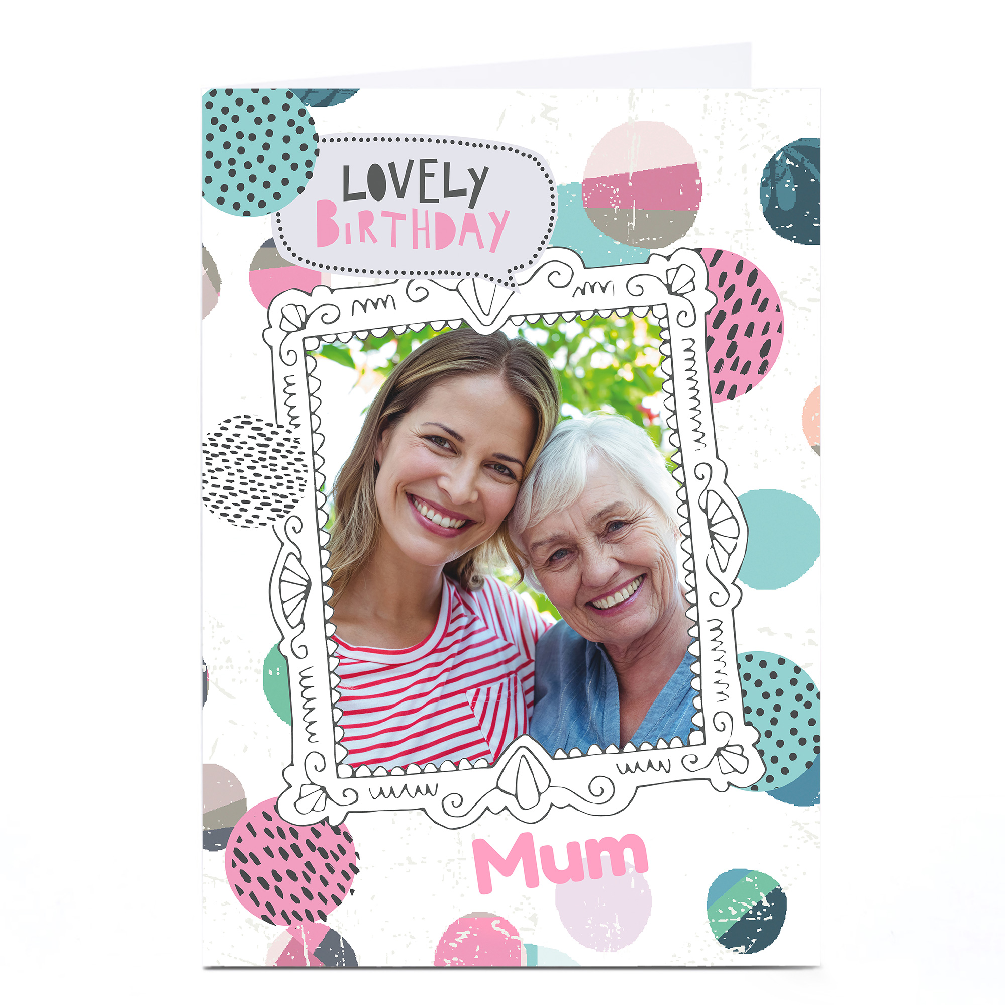 Personalised Bev Hopwood Photo Birthday Card - Mum Lovely Birthday 