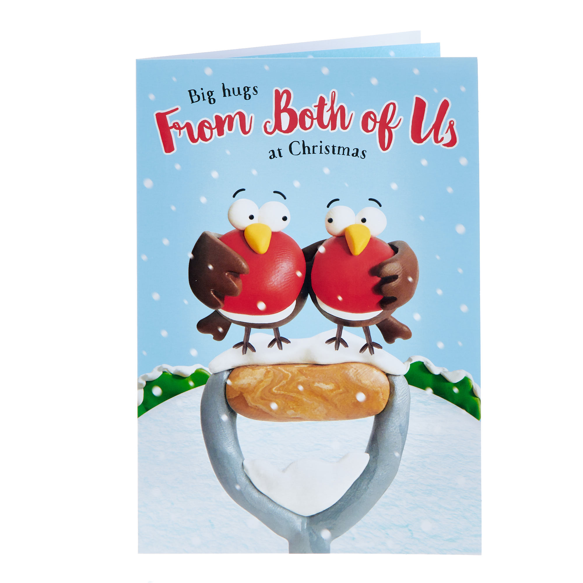 From Both Of Us Robins Big Hugs Christmas Card