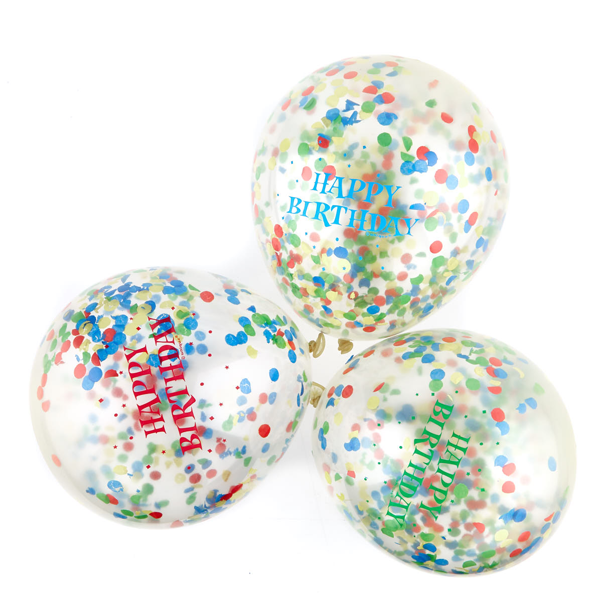 Happy Birthday Multicoloured Confetti Balloons - Pack Of 6