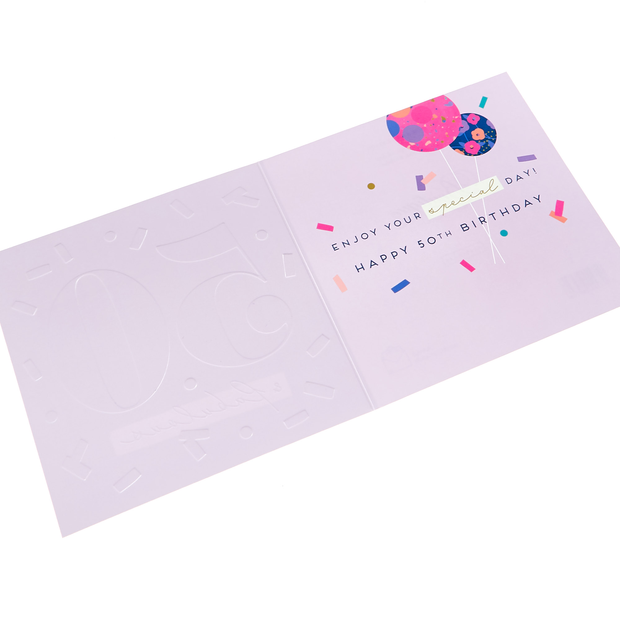 Boutique 50th Birthday Card - Fabulous Confetti