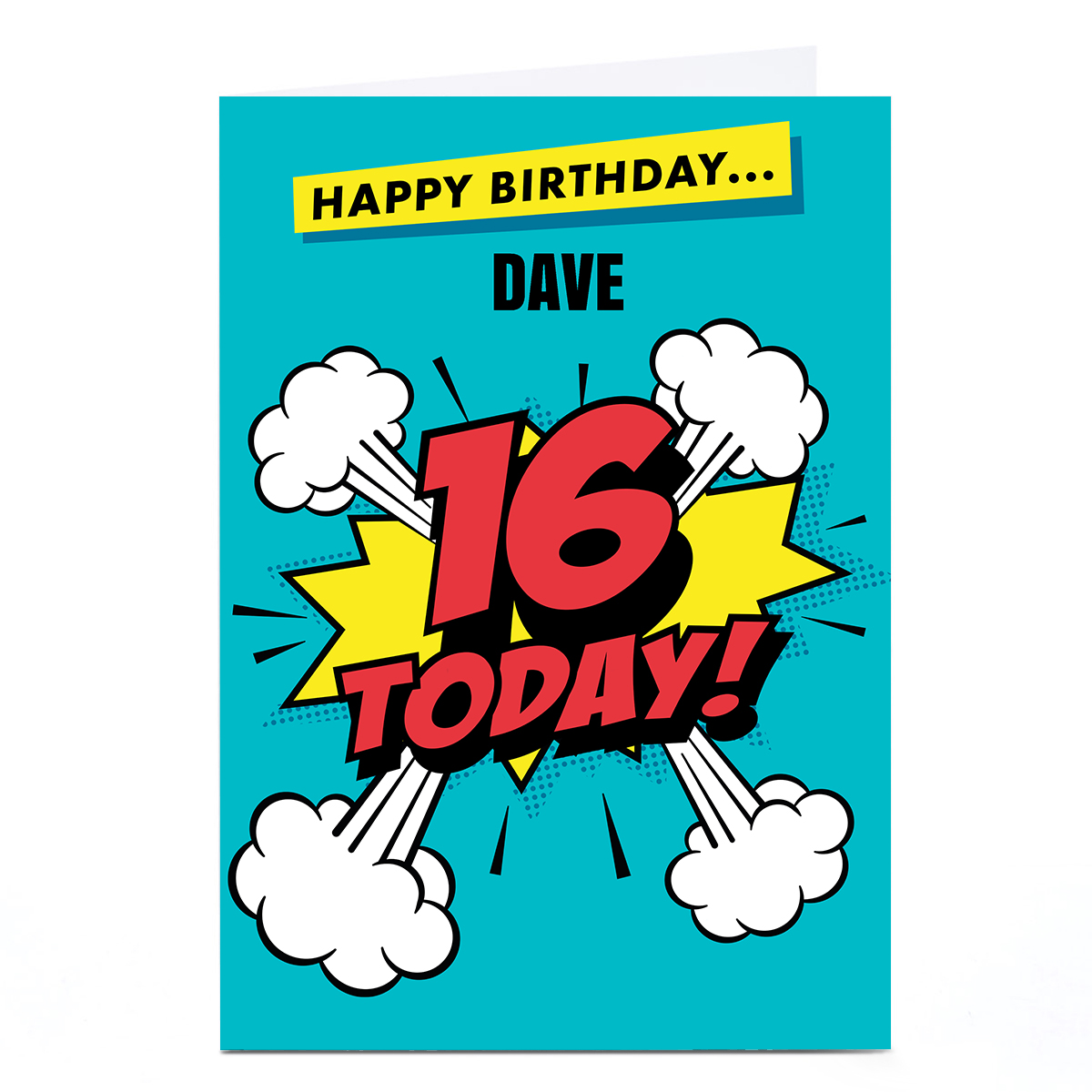 Personalised Hello Munki 16th Birthday Card - Comic Explosion
