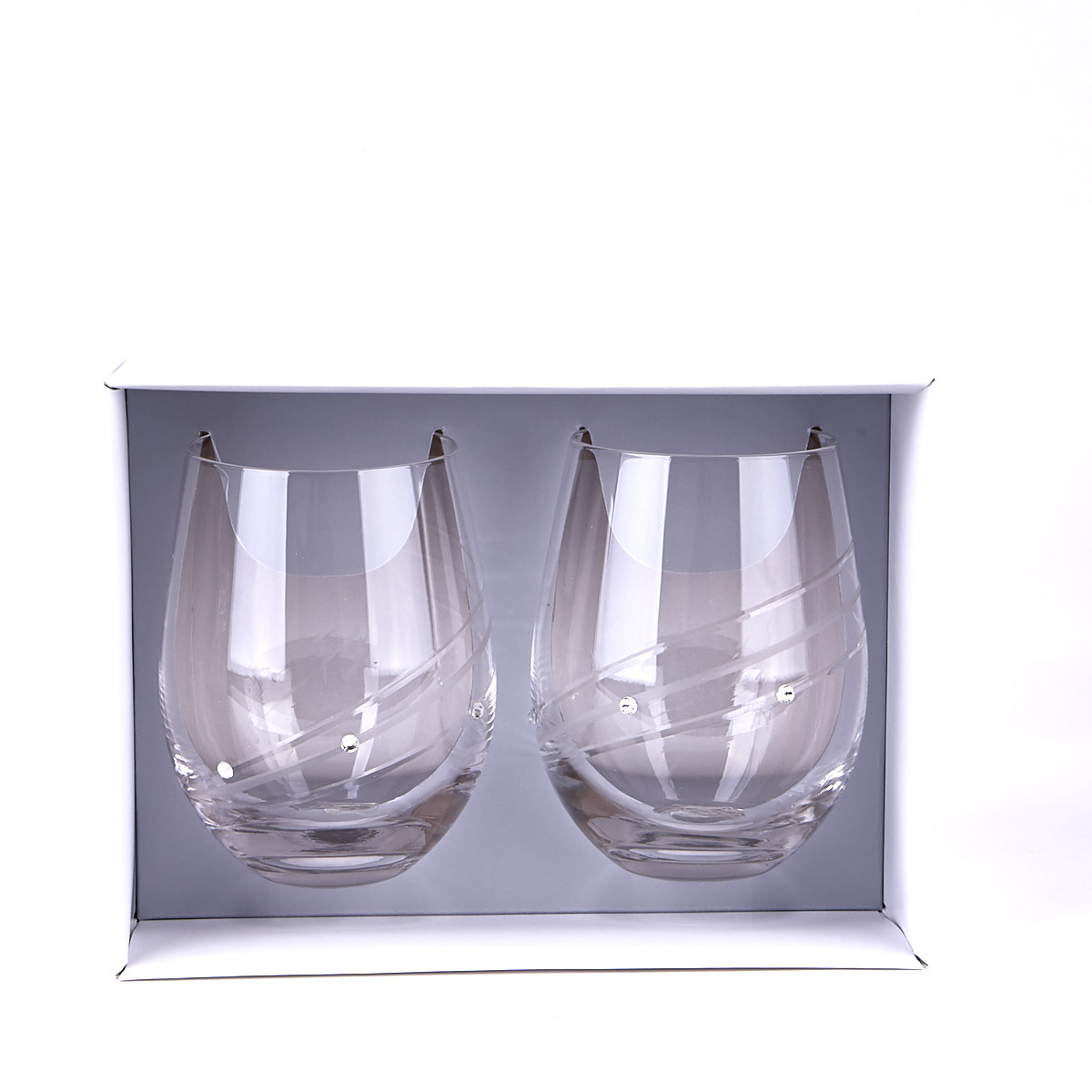 Engraved Diamante Glass Tumblers Set