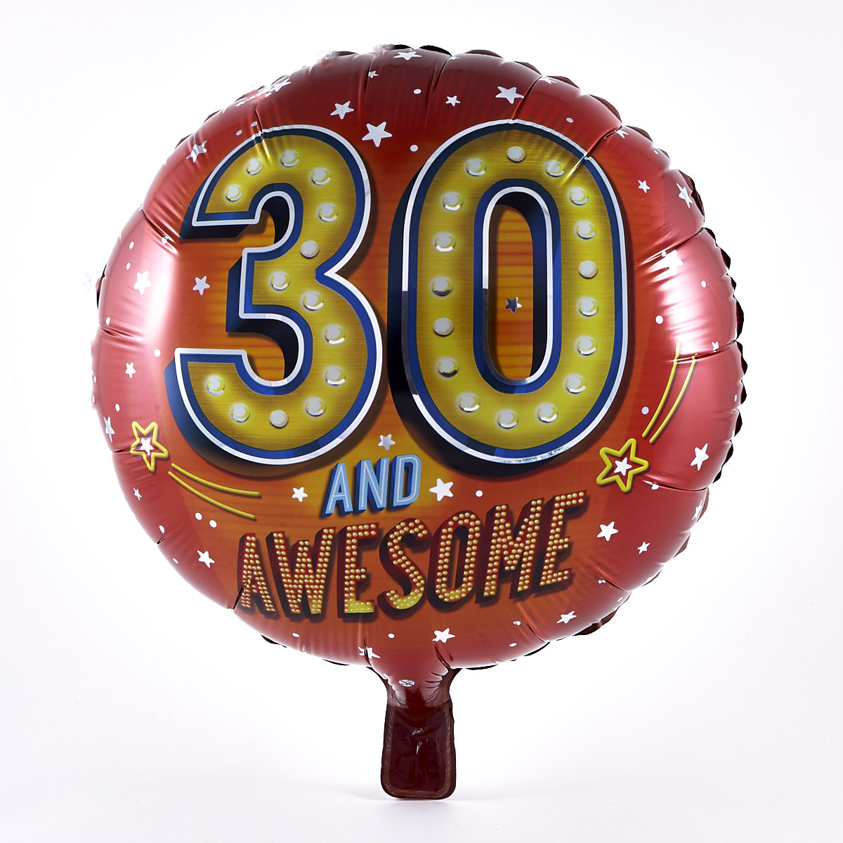 30th Birthday Red Foil Helium Balloon