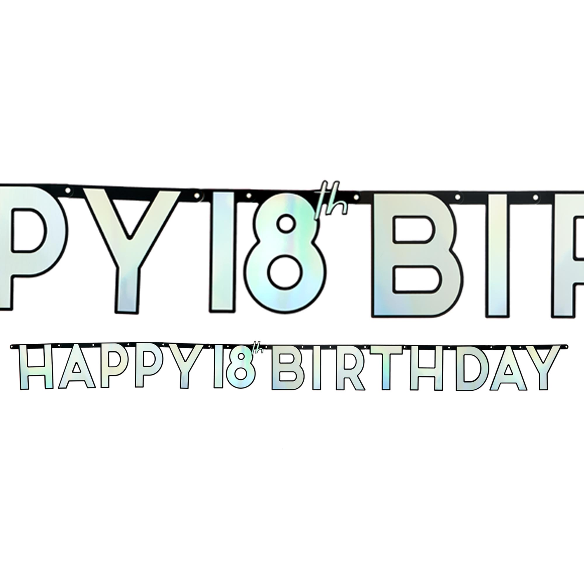 Black & Silver 18th Birthday Letter Banner