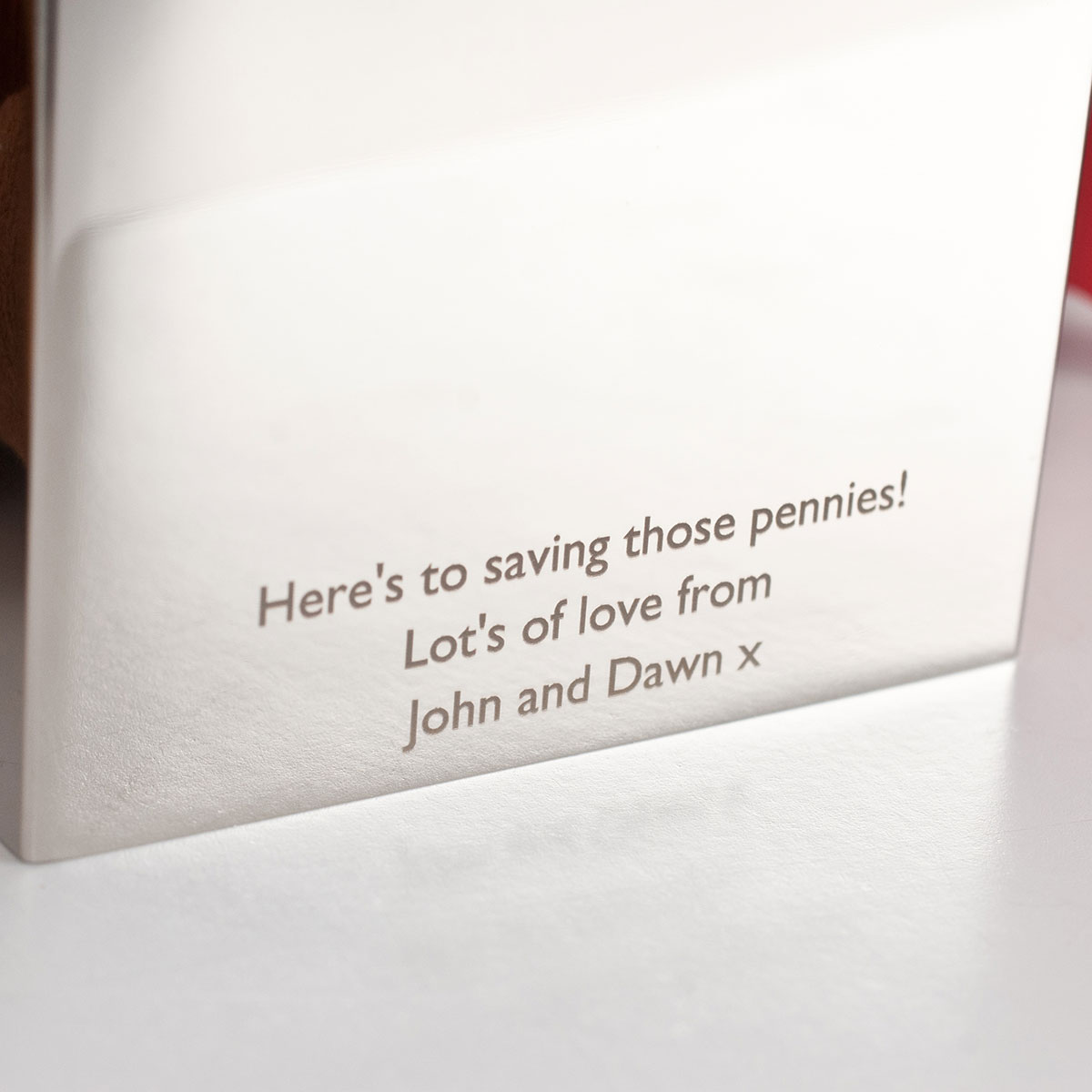 thumbnail image 2 of Personalised Silver-Plated Pram Money Box – Engraved Baby Shower Gift 2 of 3