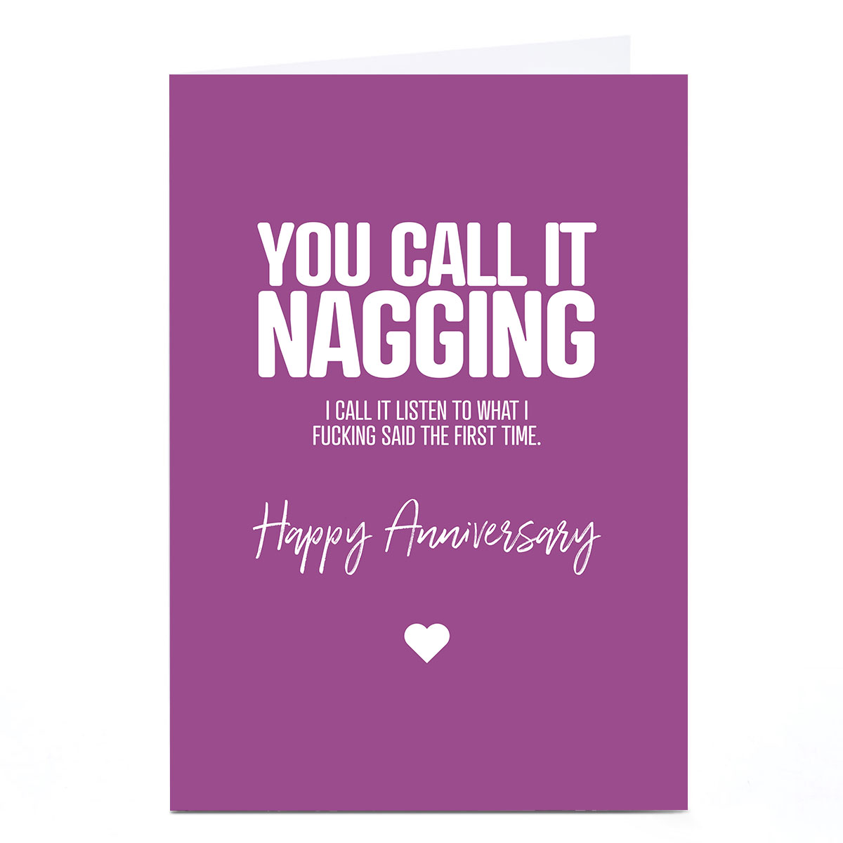 Personalised Punk Cards Anniversary Card - You Call it Nagging