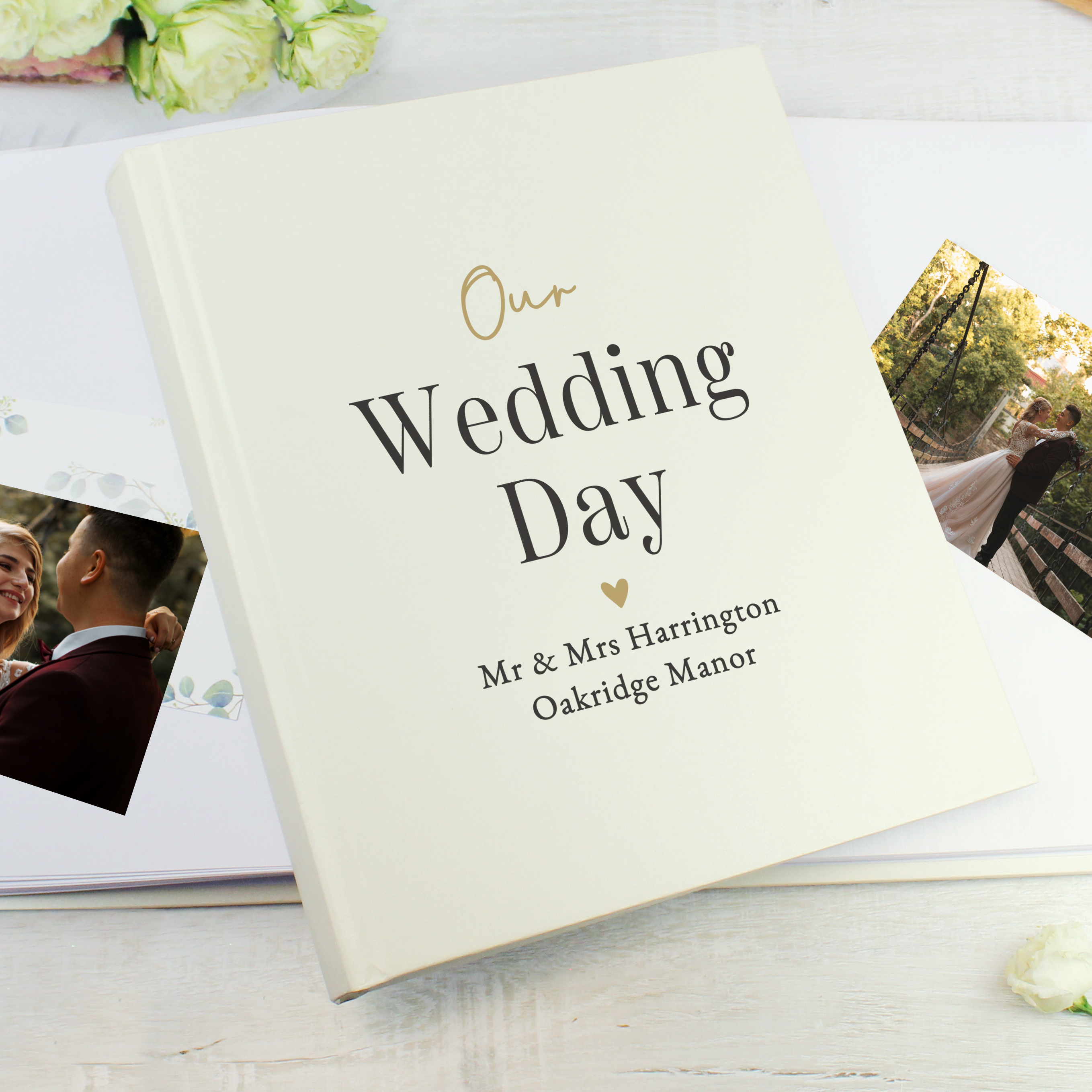 Personalised Black & Gold Free Text Traditional Album