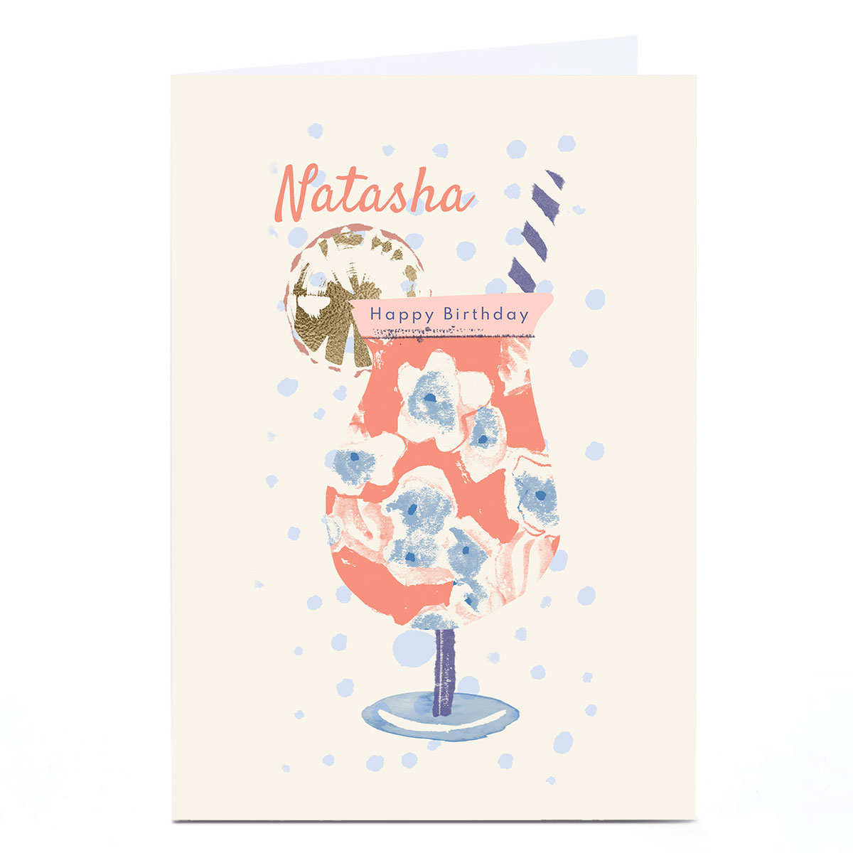 Personalised Rebecca Prinn Birthday Card - Cocktail