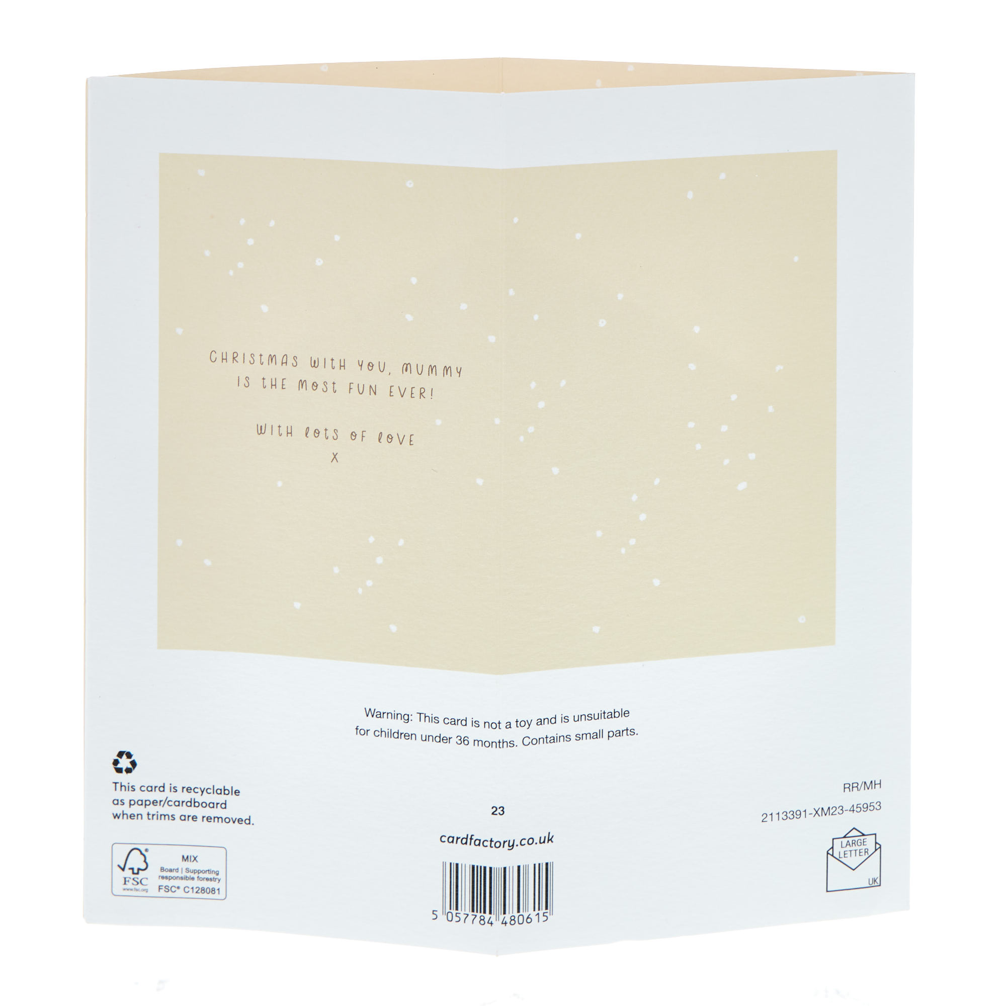 Mummy From Little Boy 3D Stable Christmas Card