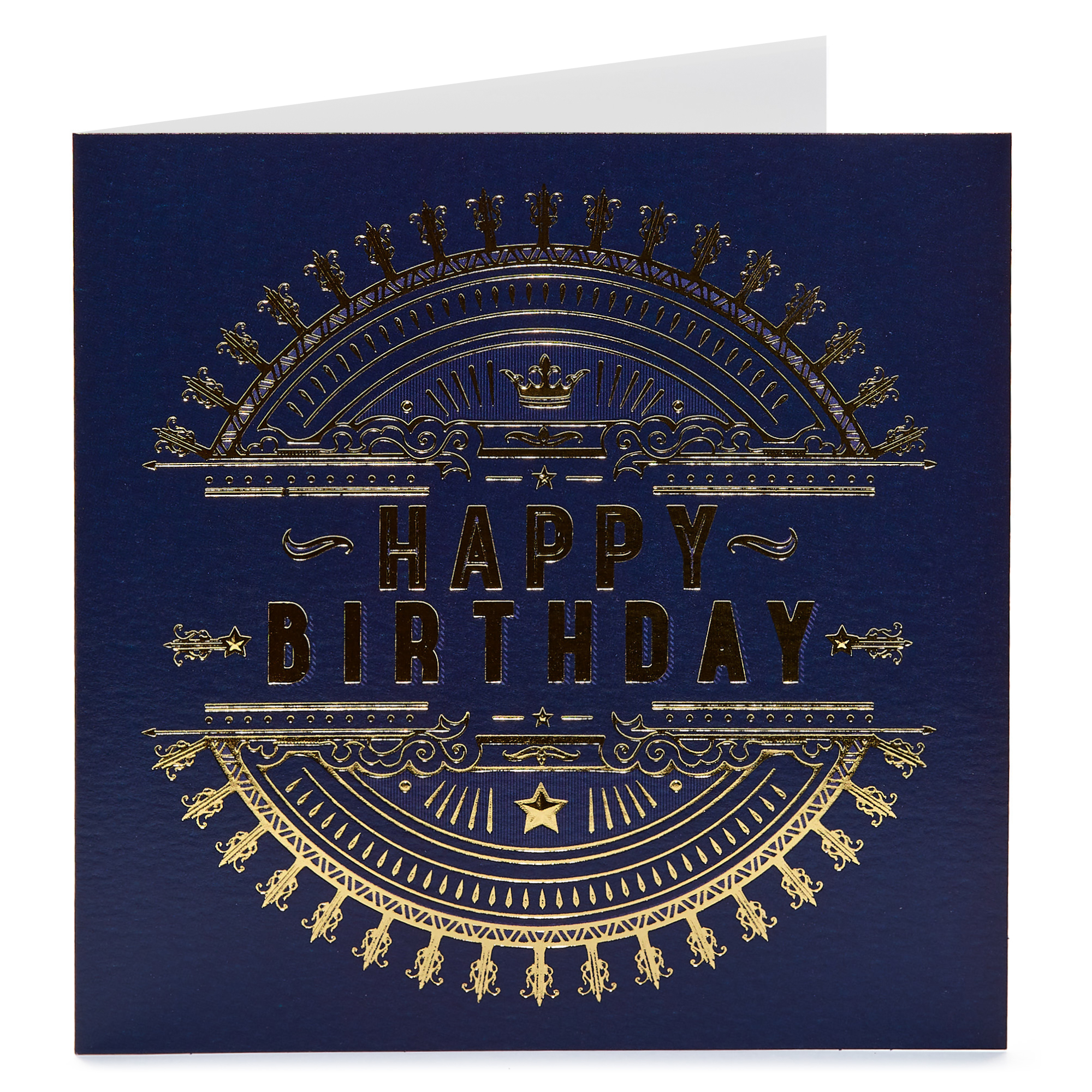 Birthday Card - Blue & Gold