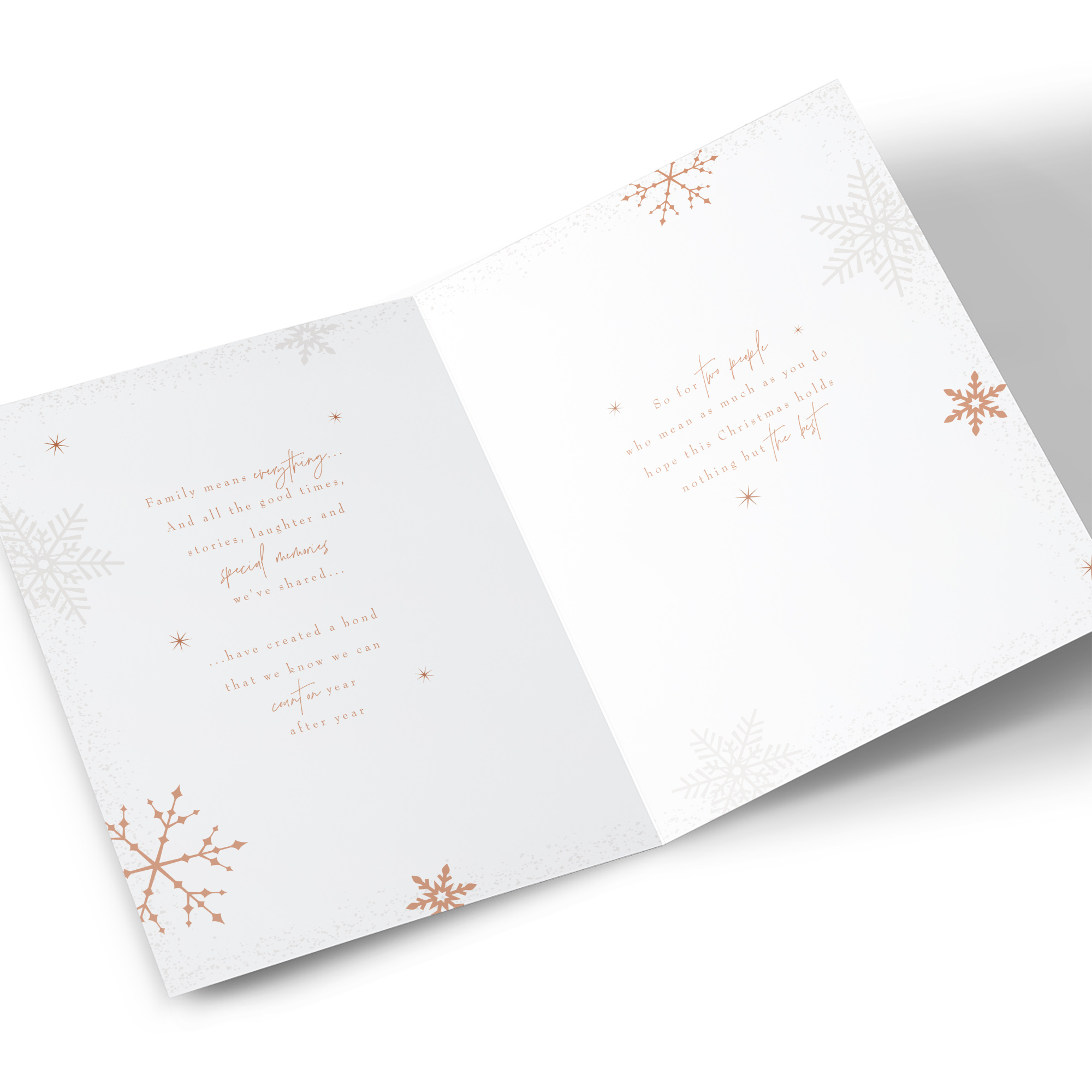 Christmas Card - Bronze Snowflakes, Wonderful Brother & Sister In Law