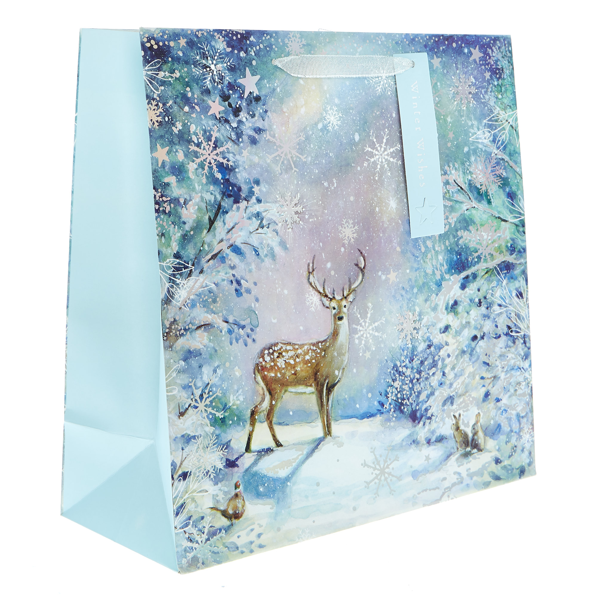 Large Square Reindeer Christmas Gift Bag