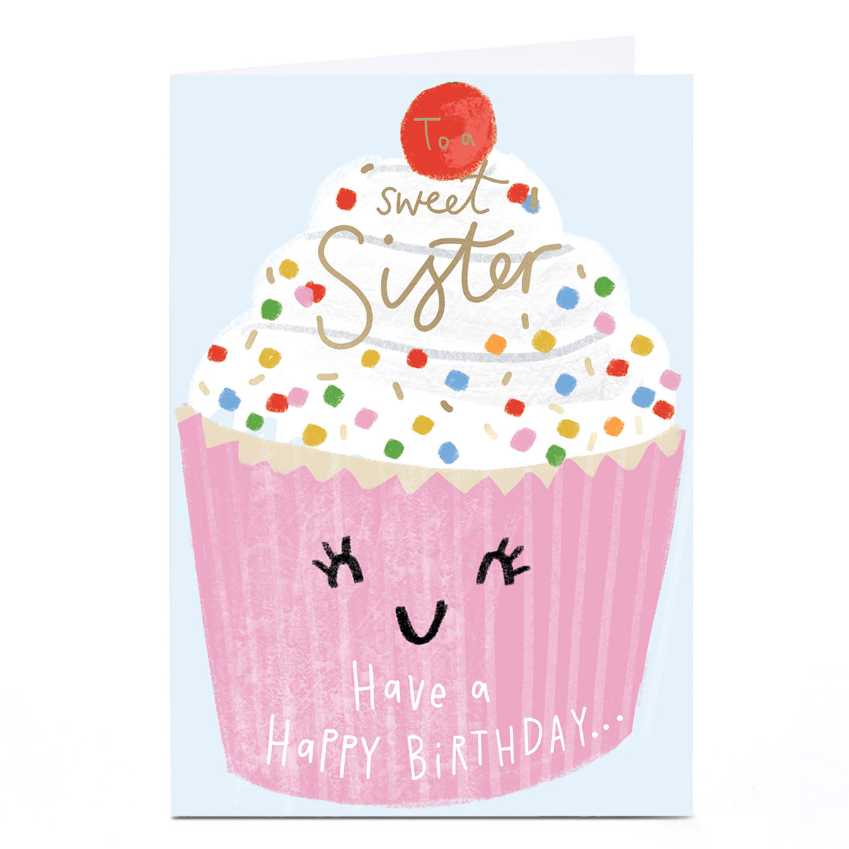 Personalised Birthday Card - Sweet Cupcake, Sister
