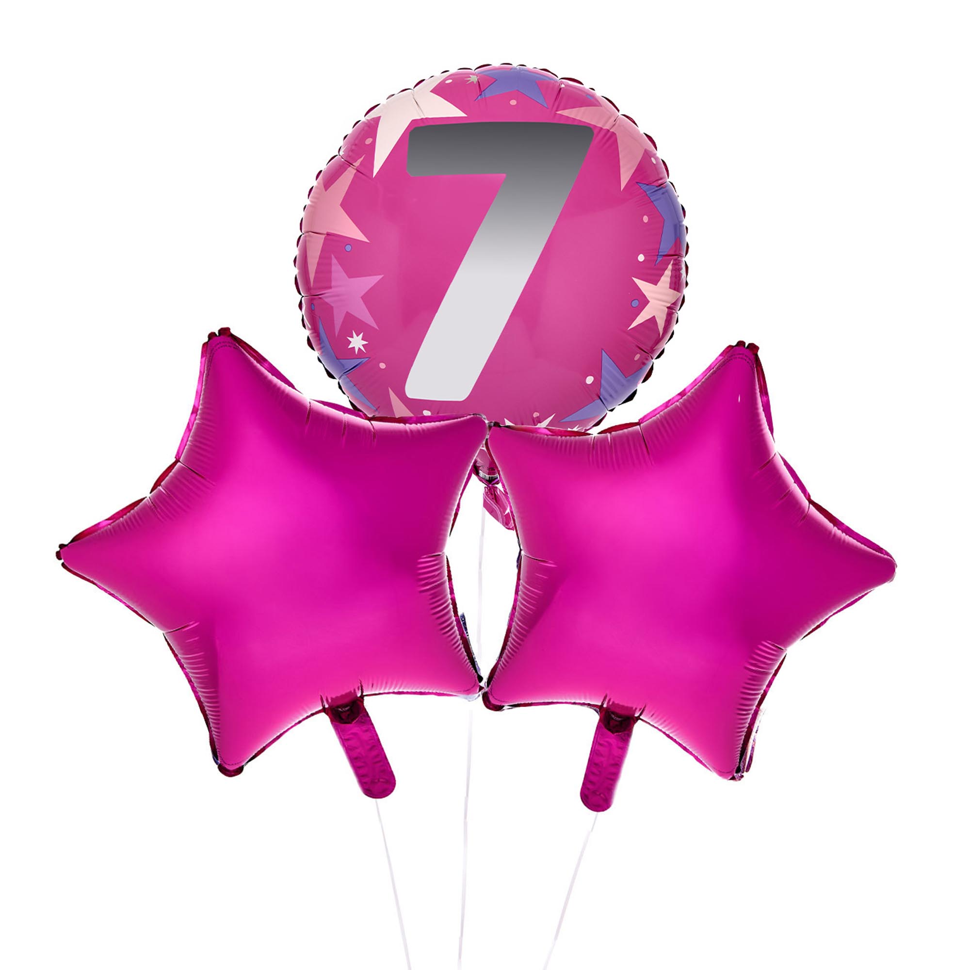 Pink 7th Birthday Balloon Bouquet - Delivered Inflated!