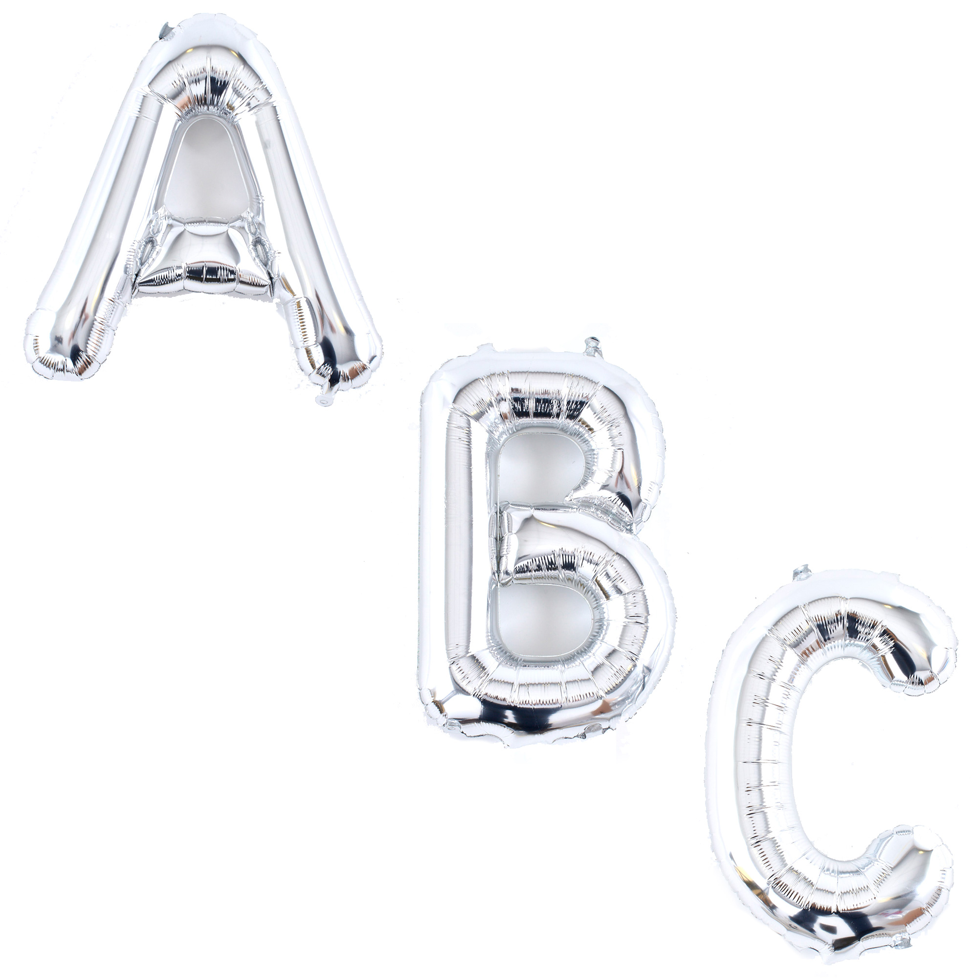 Silver Air-Inflated Letter Balloons - Deflated