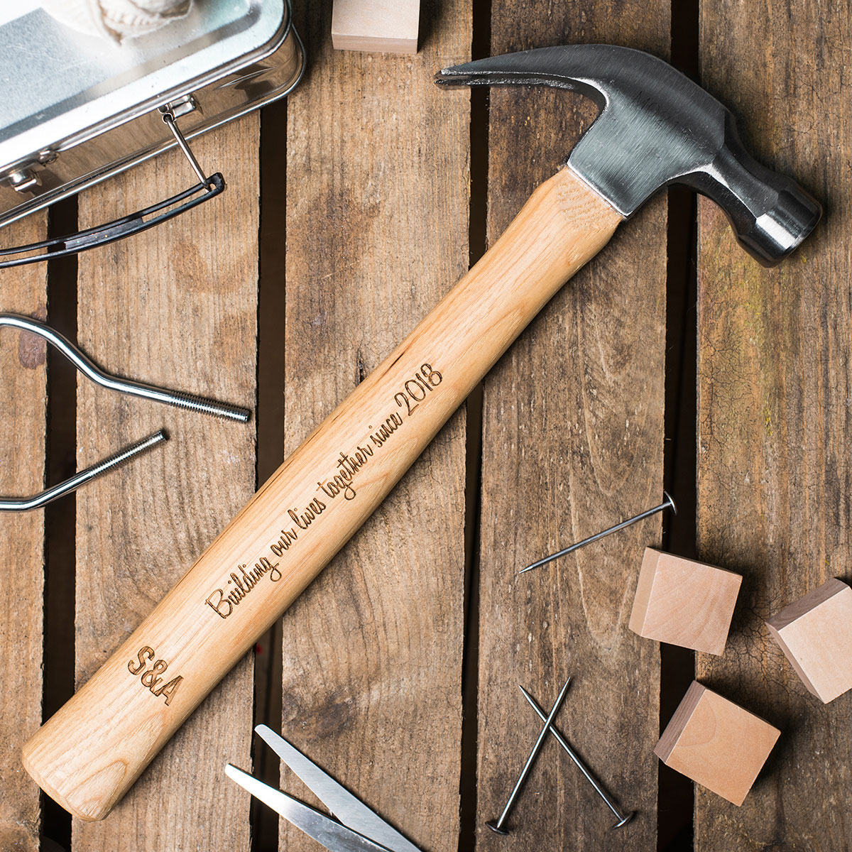 Personalised Engraved Wooden Hammer