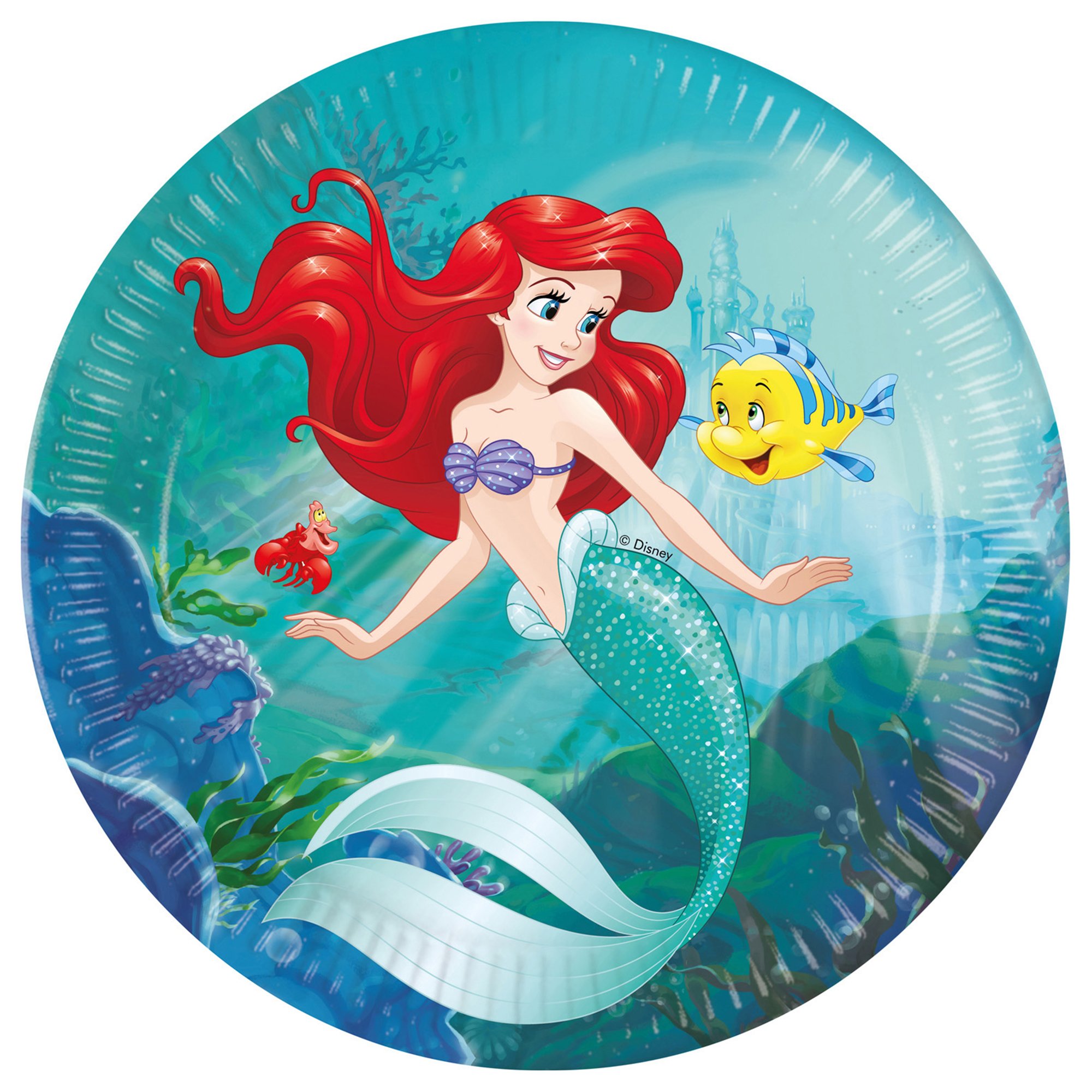 The Little Mermaid Party Tableware & Decorations Bundle - 16 Guests