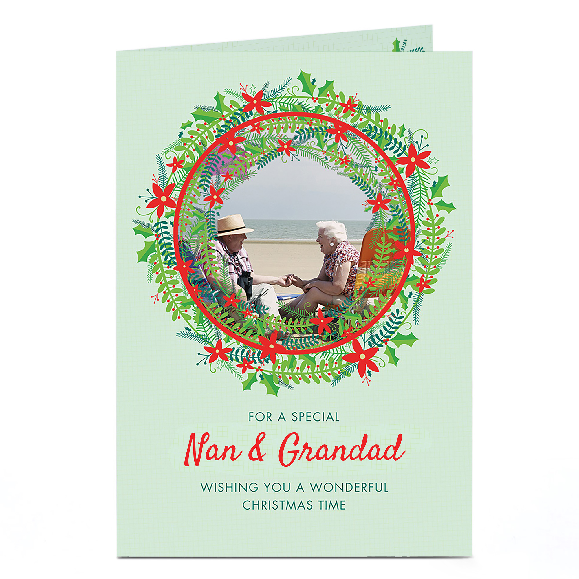 Photo Christmas Card - Wreath Nan & Grandad