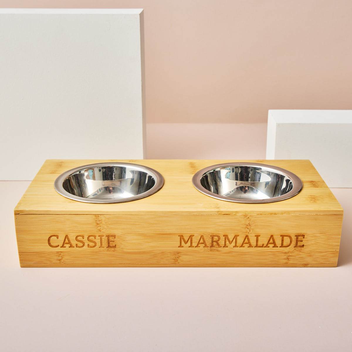 Personalised Engraved Double Pet Bowl - Cat or Small Dog