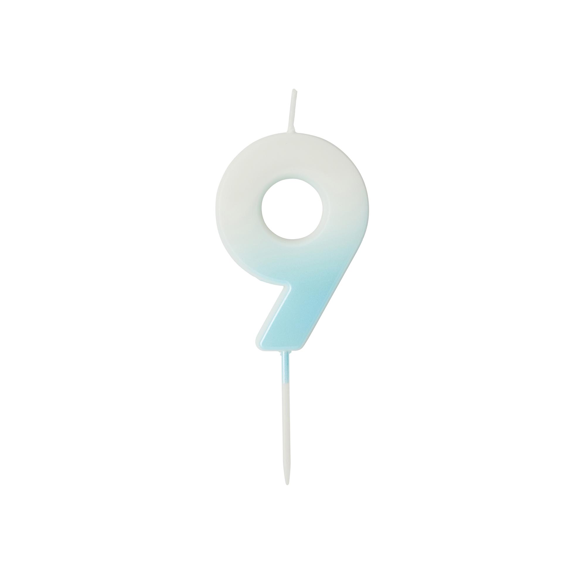 Blue Ombre Number Cake Candle (0-9)