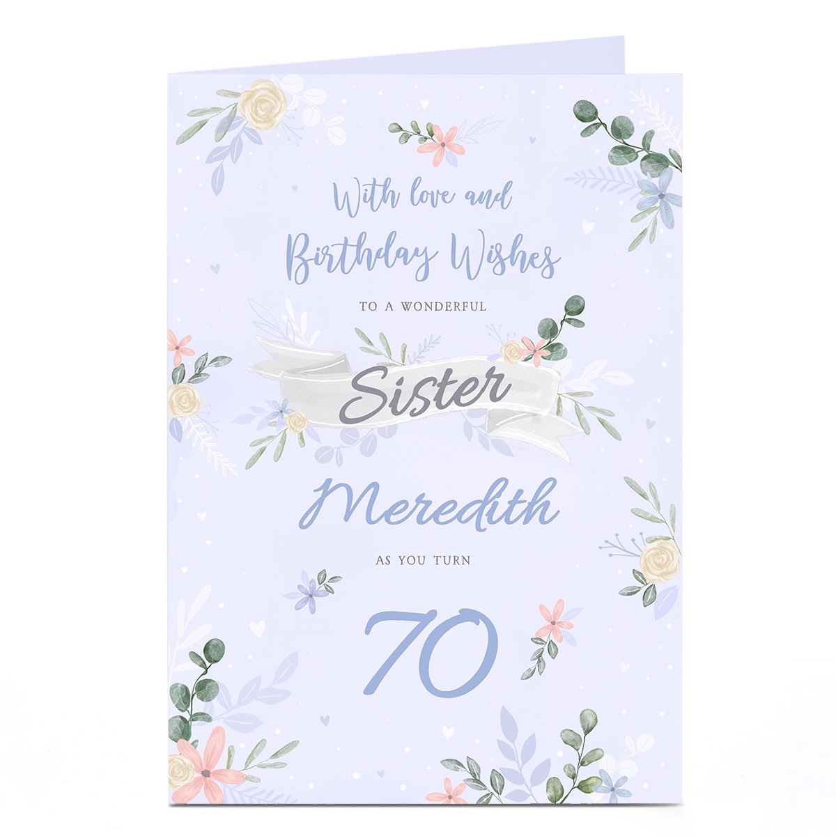 Personalised Birthday Card - With Love Sister,  Editable Age