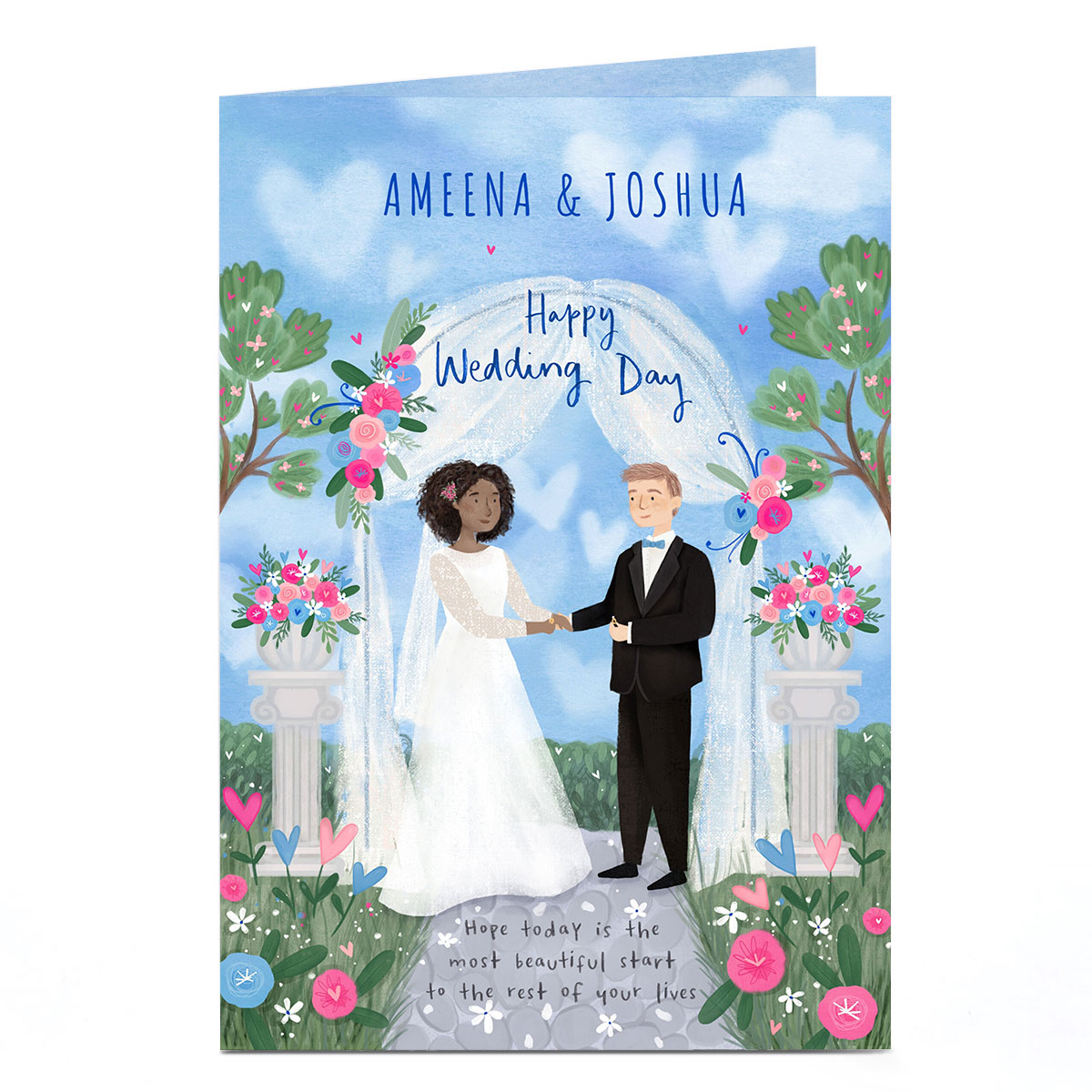 Personalised Beautiful Start To The Rest Of Your Lives Wedding Card