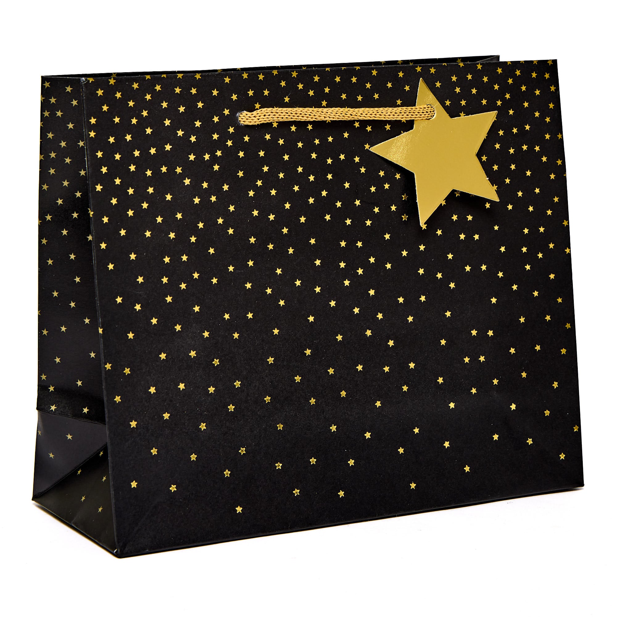 Black & Gold Stars Medium Landscape Gift Bag